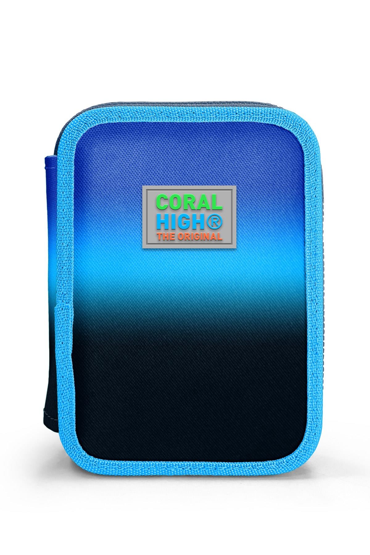 Coral High Kids Lacivert Mavi Renk Geçişli Çift Katlı Kalem Çanta 11152
