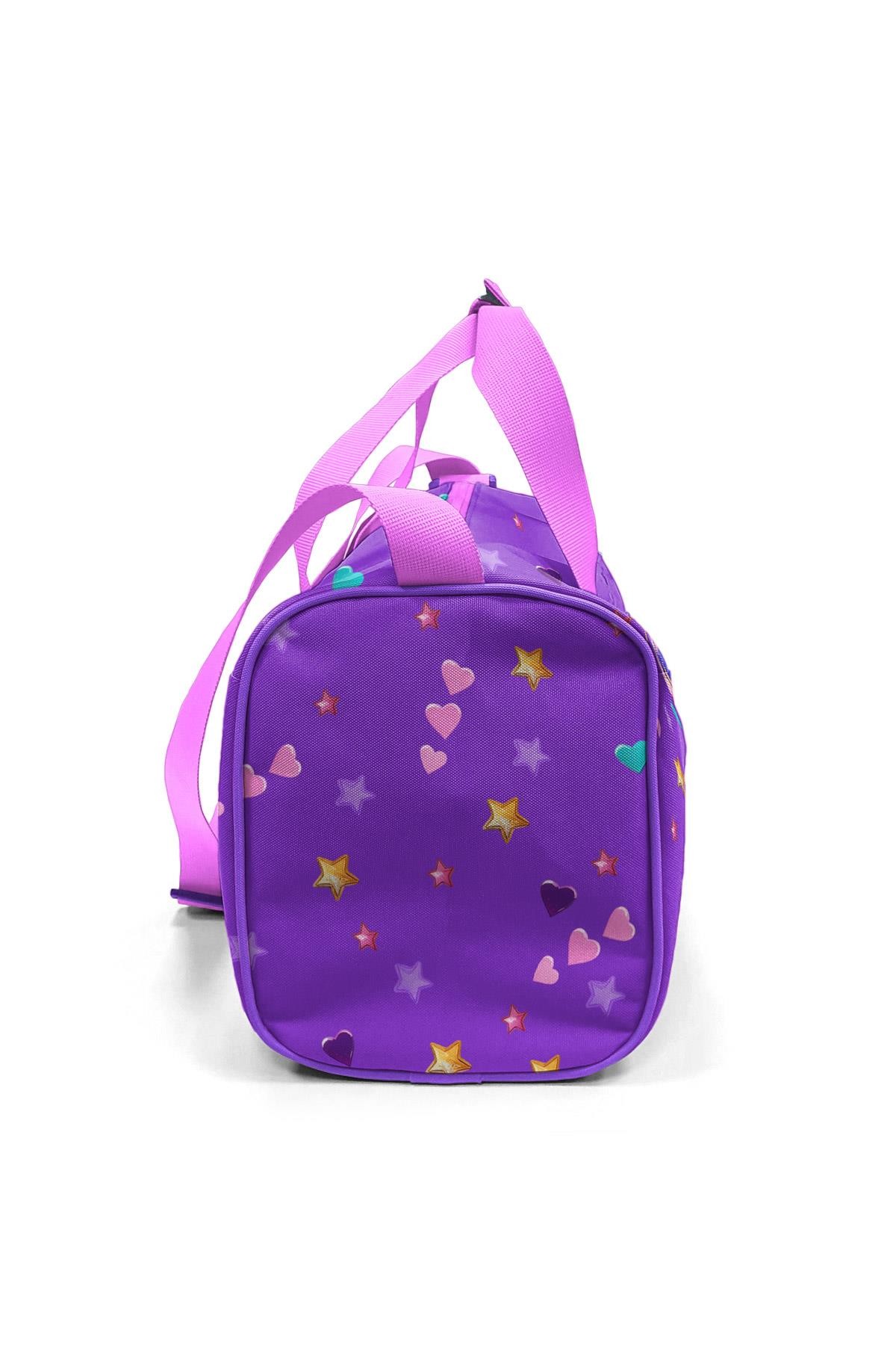Coral High Mor Pembe Unicorn Dondurma Desenli Spor Çantası 27542