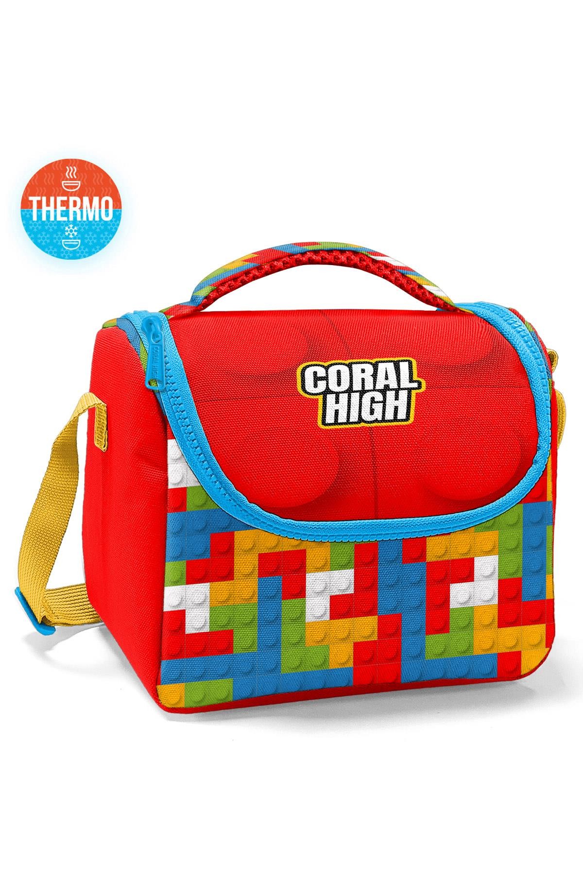 Coral High Kids Renkli Blok Desenli Thermo Beslenme Çantası 11791