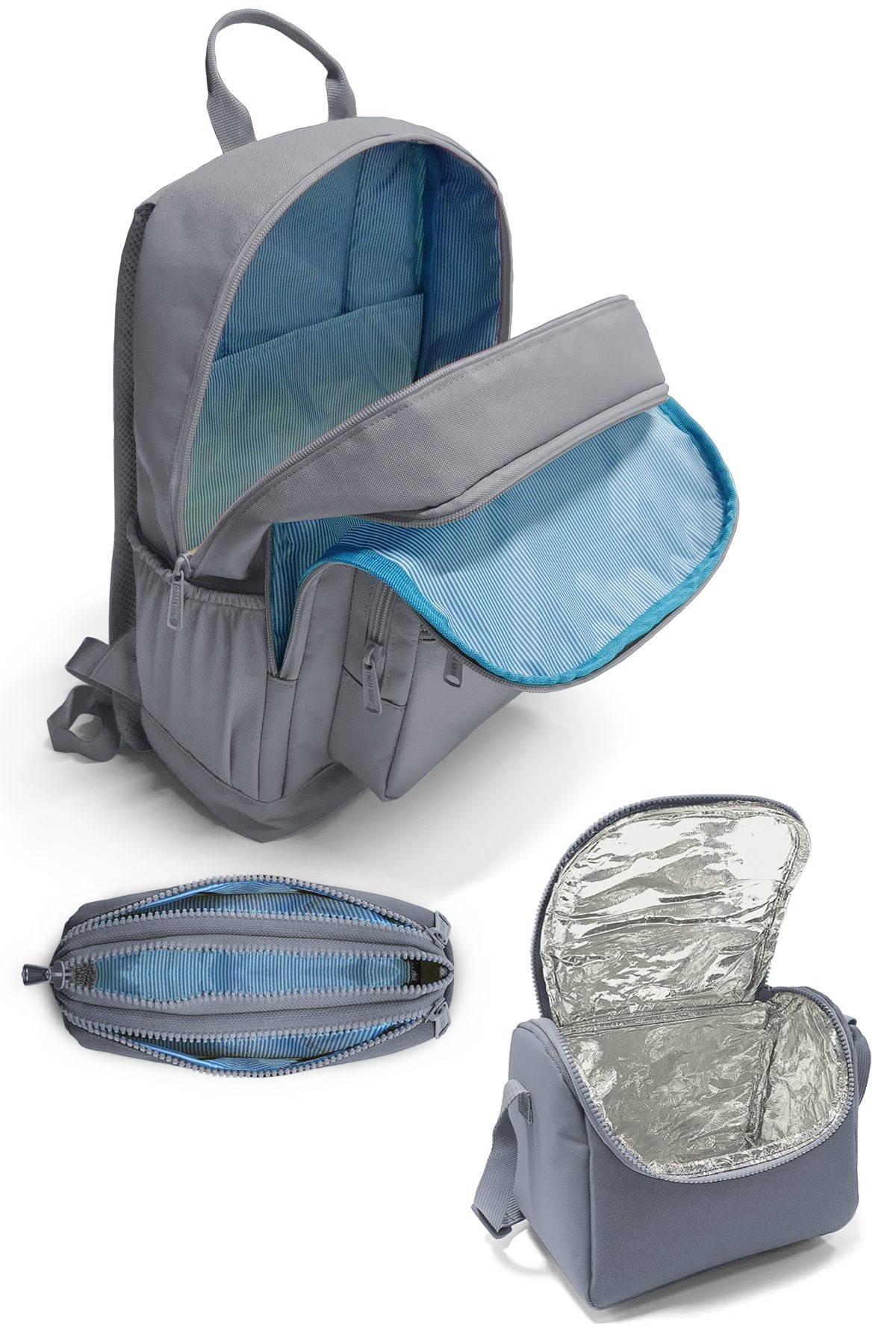 Coral High Lacivert Saks Kamuflaj Desenli 3’lü Okul Çanta Seti SET0123689