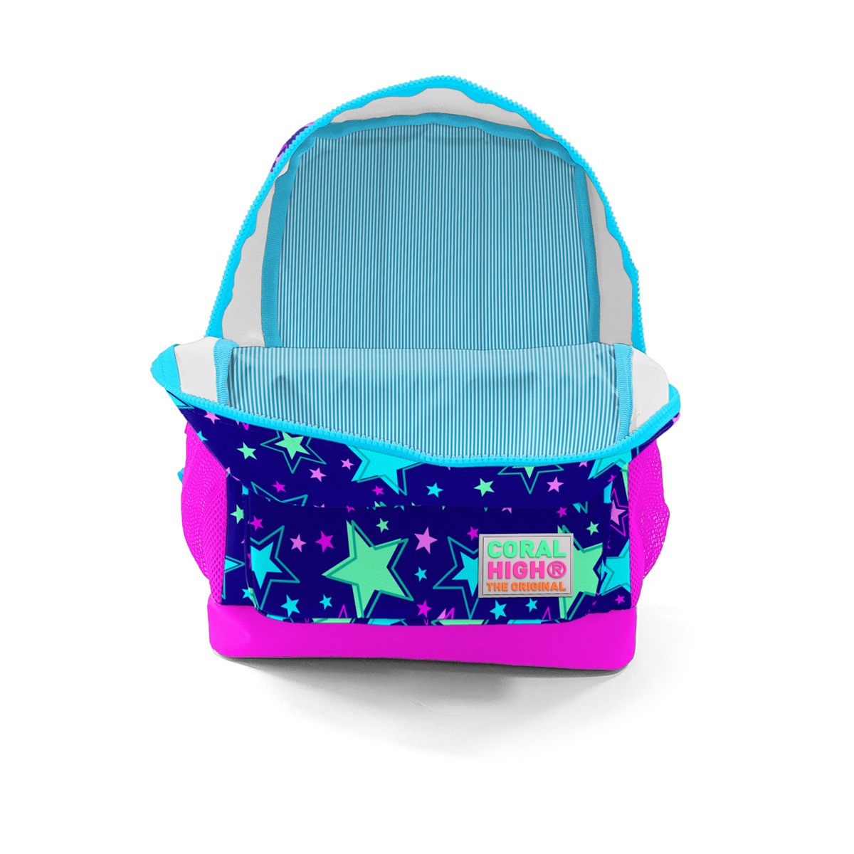 Coral High Kids Saks Pembe Yıldız Desenli İki Bölmeli Okul Sırt Çantası 23302