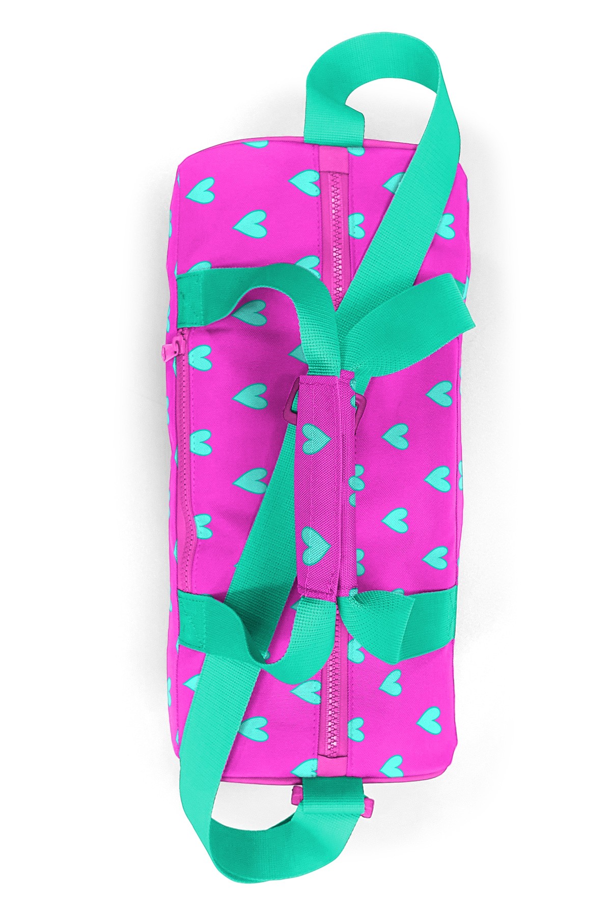 Coral High Neon Pembe Su Yeşili Kalp Desenli Spor Çantası 27513