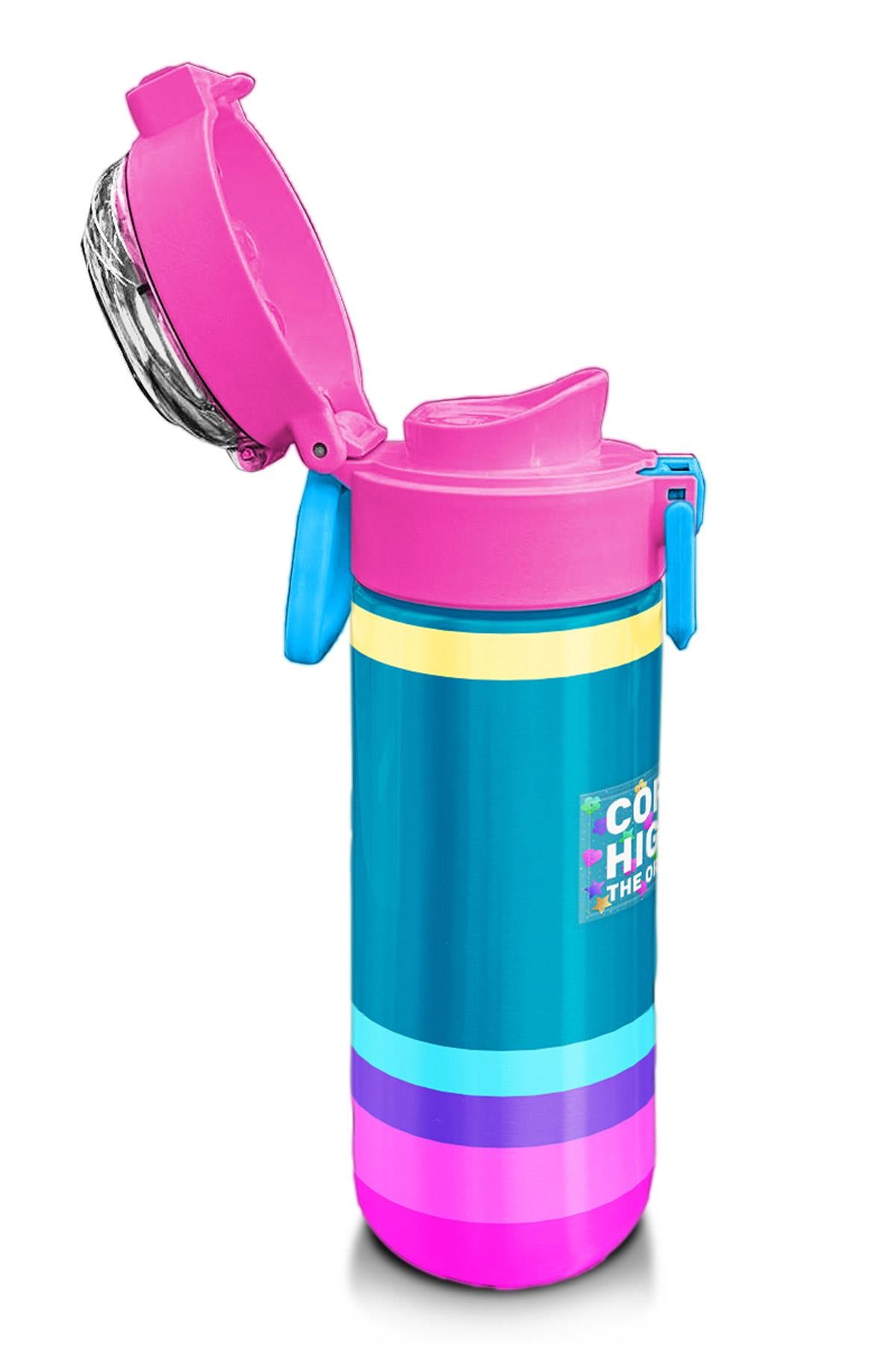Coral High Kids Pembe Pastel Renkli Pipetli ve Direkt İçim Çelik Termos 500 ml 31960