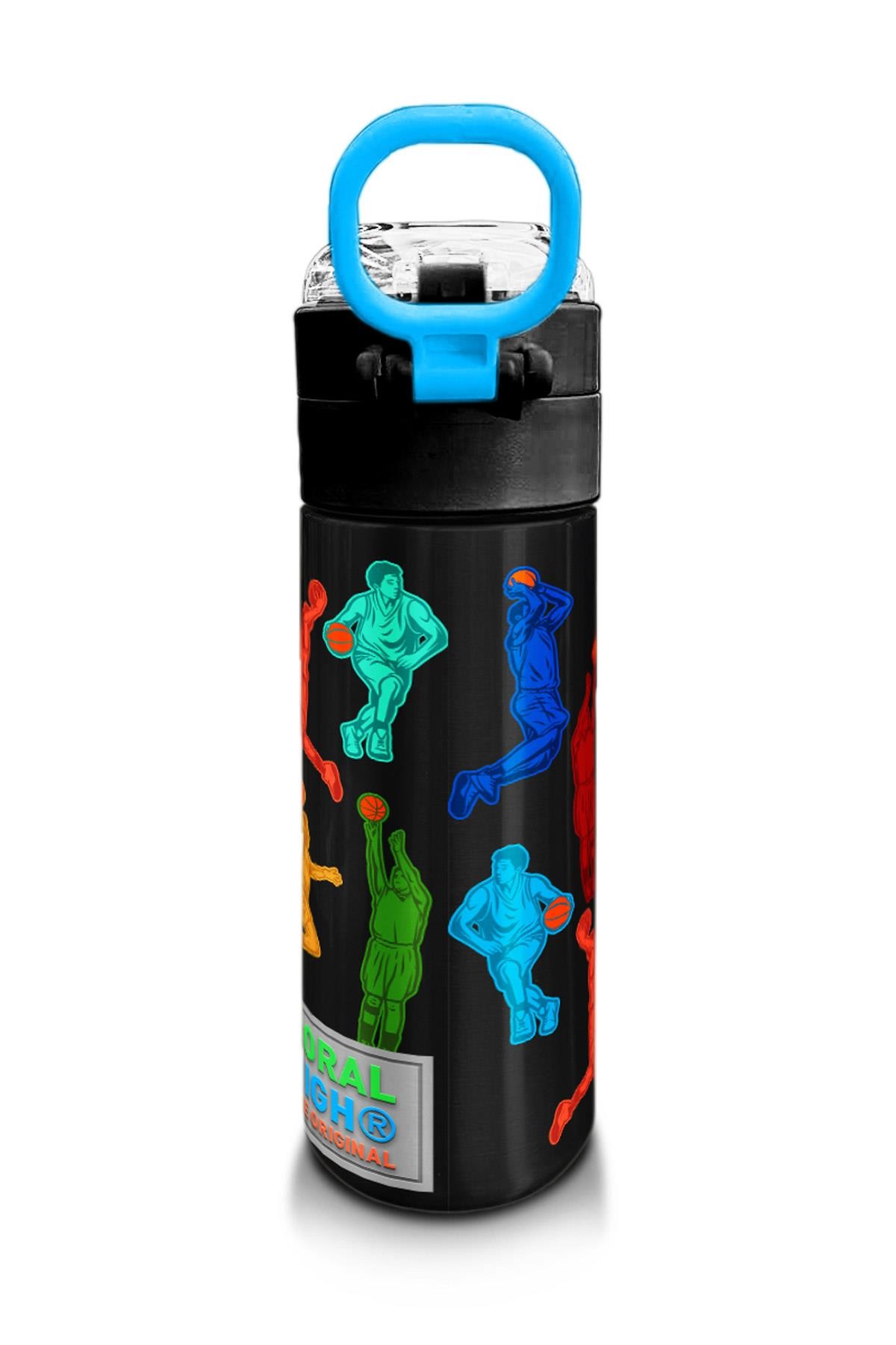 Coral High Kids Siyah Basketbol Desenli Pipetli ve Direkt İçim Çelik Termos 500 ml 31795