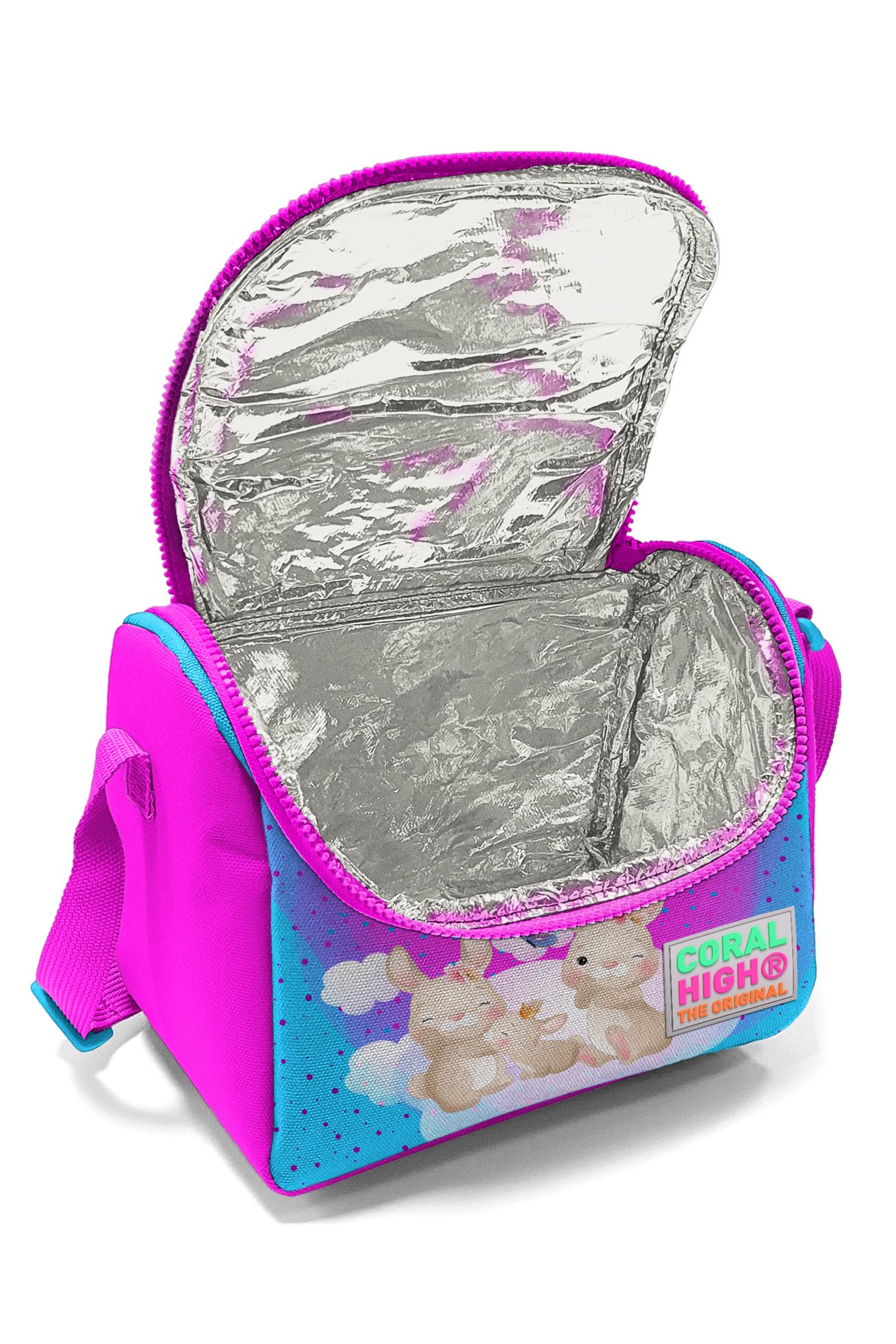 Coral High Kids Mavi Pembe Tavşan Desenli Thermo Beslenme Çantası 11736