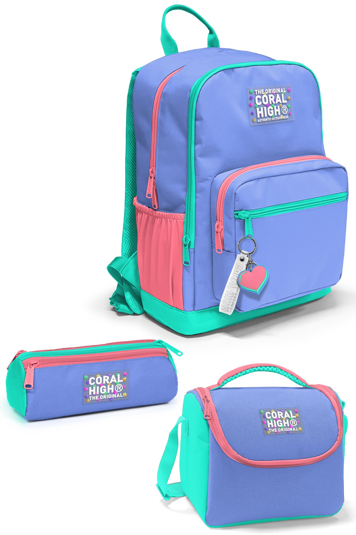 Coral High Derin Mavi Renkli 3’lü Okul Çanta Seti SET0123641