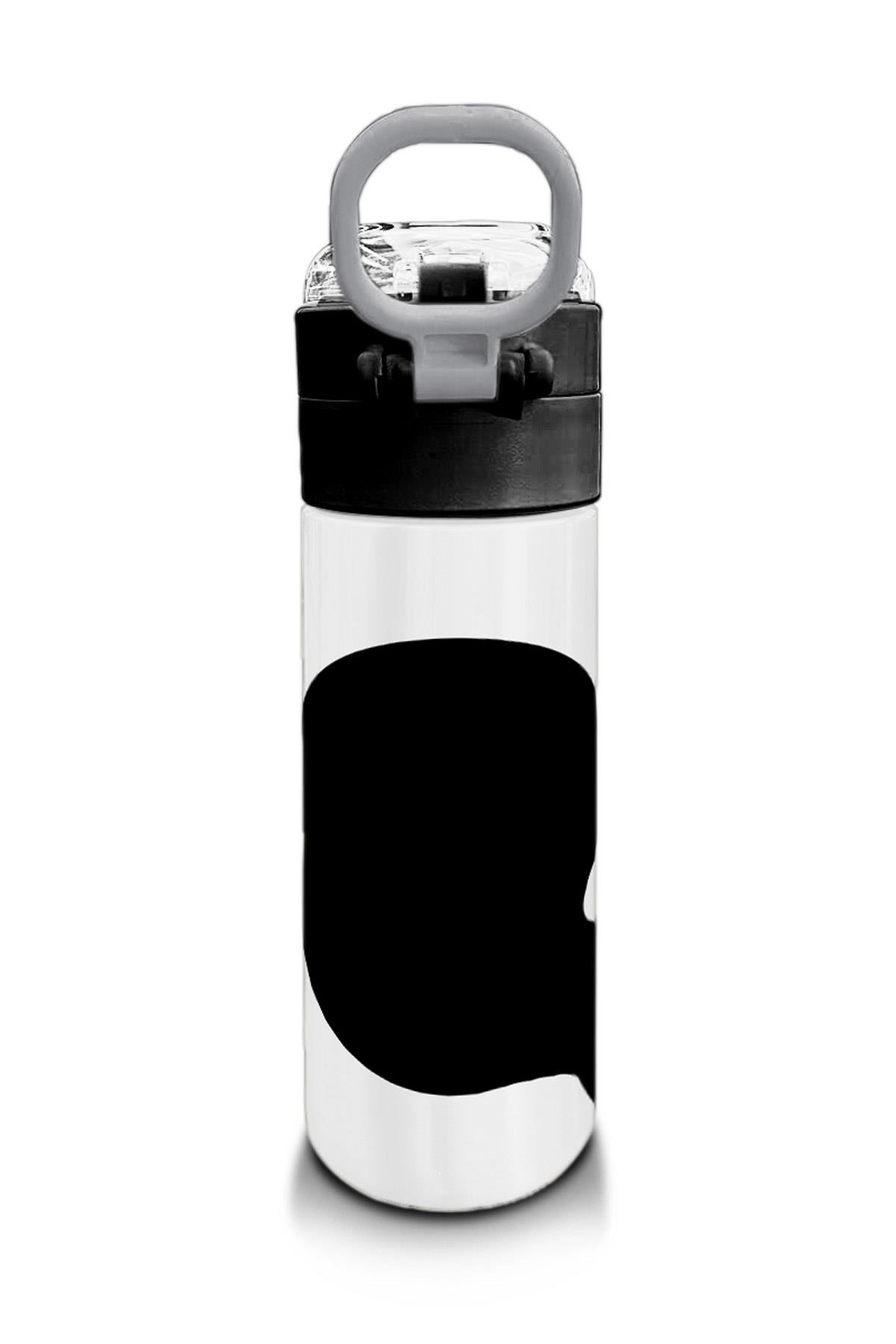 Coral High Kids Siyah Beyaz Desenli Pipetli ve Direkt İçim Çelik Termos 500 ml 31887