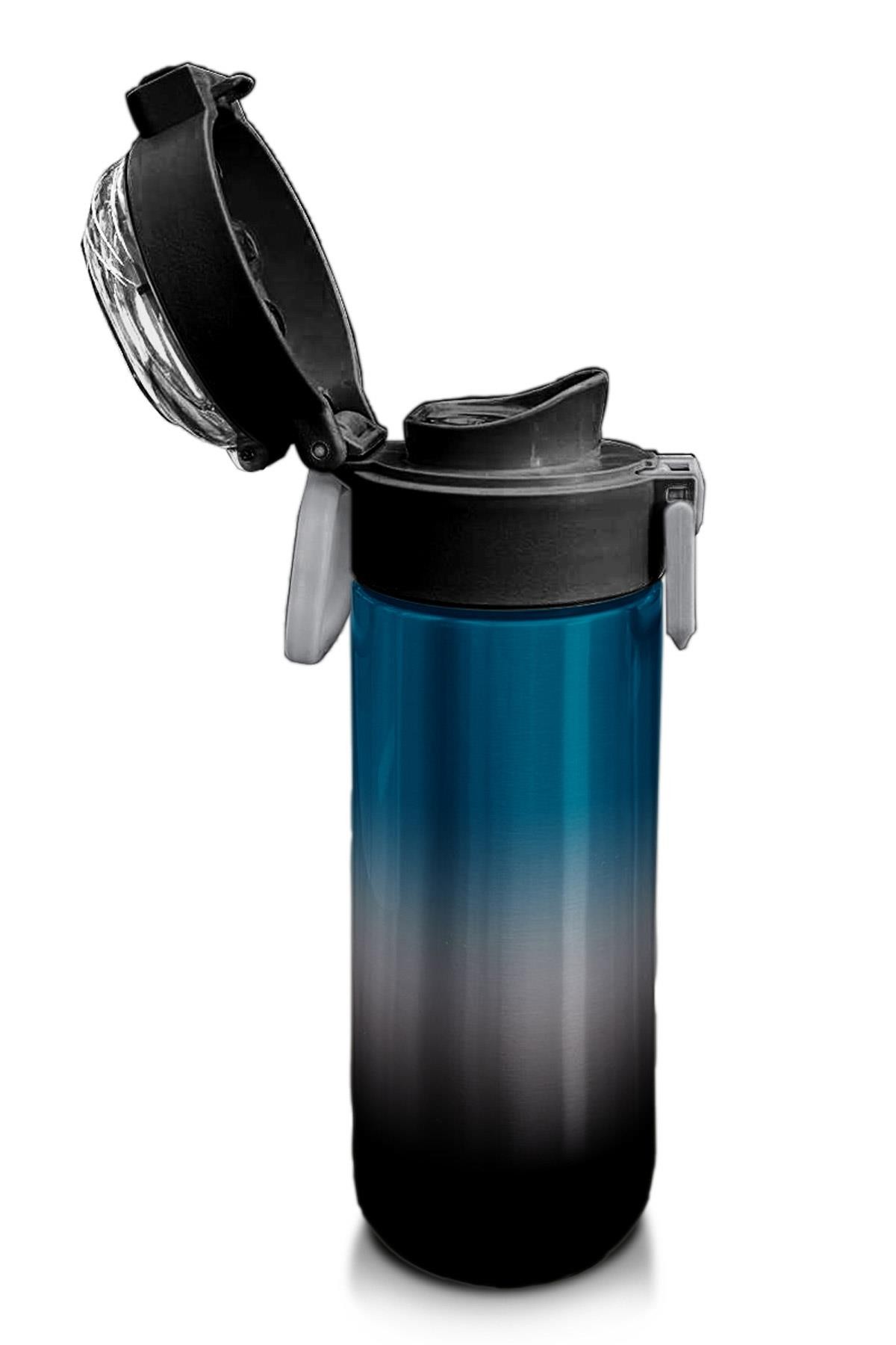 Coral High Kids Nefti Gri Renk Geçişli Pipetli ve Direkt İçim Çelik Termos 500 ml 31855