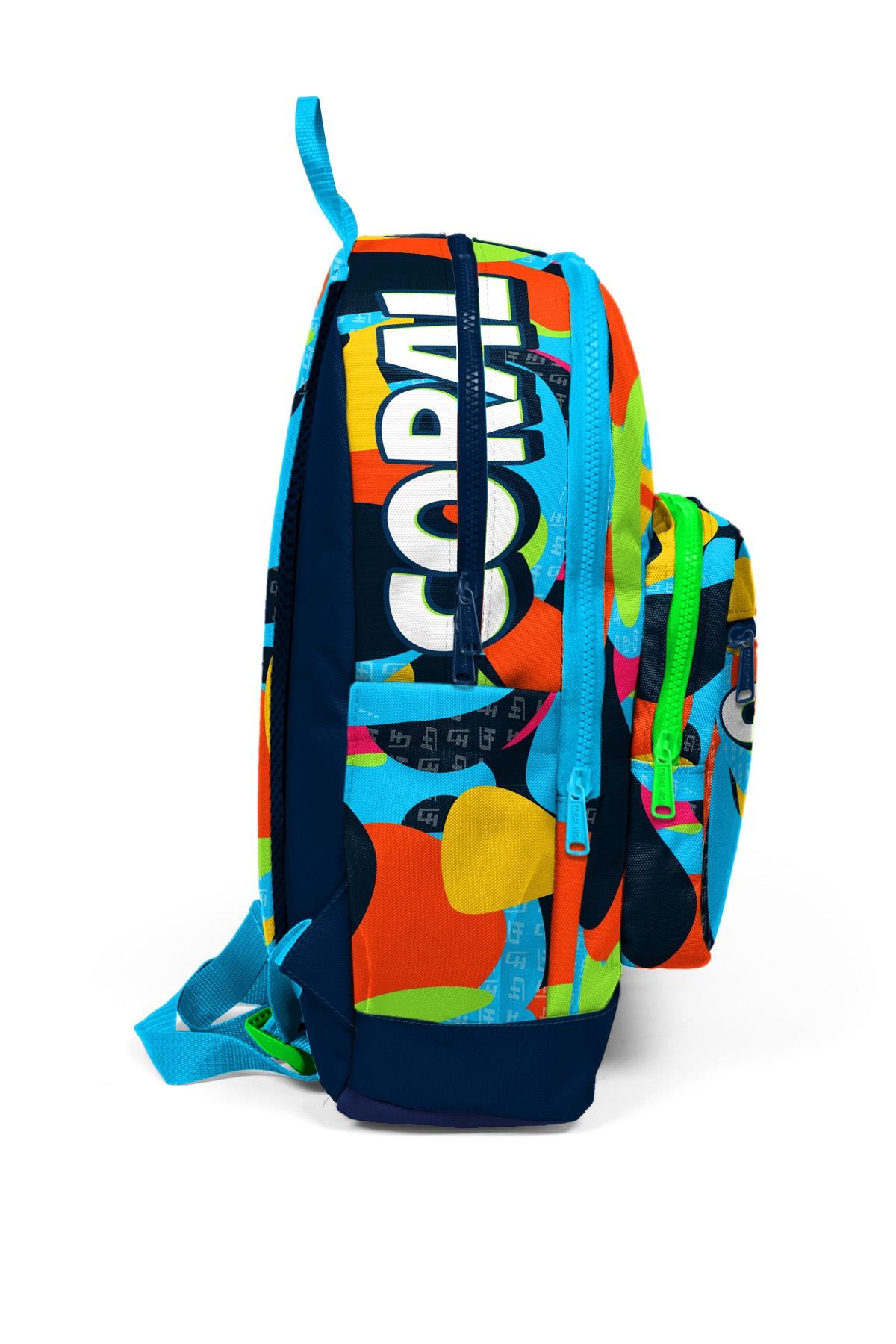 Coral High Kids Lacivert Mavi Graffiti Desenli Dört Bölmeli Okul Sırt Çantası 23777