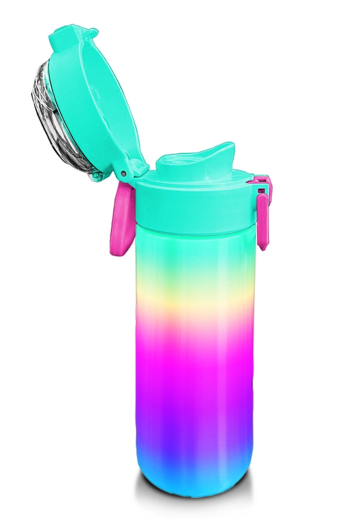 Coral High Kids Renk Geçişli Desenli Pipetli ve Direkt İçim Çelik Termos 500 ml 31924