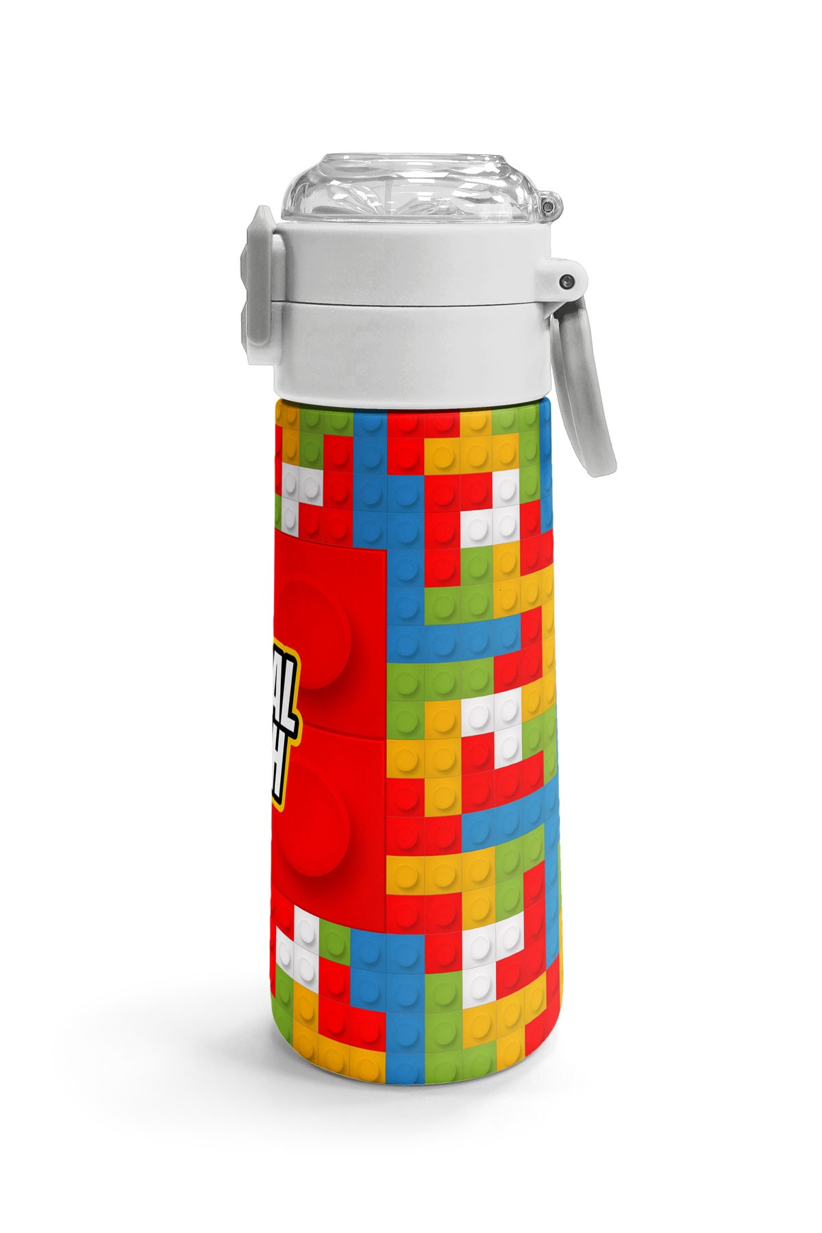 Coral High Kids Blok Desenli Pipetli ve Direkt İçim Çelik Termos 500 ml 31991