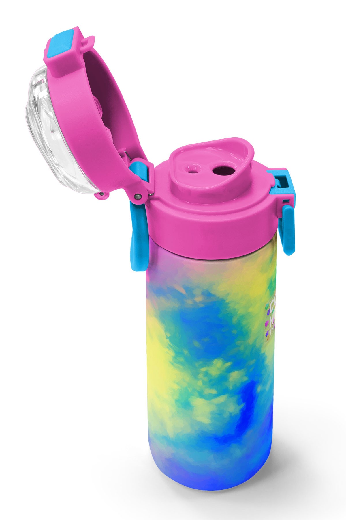 Coral High Kids Renkli Batik Desenli Pipetli ve Direkt İçim Çelik Termos 500 ml 31958