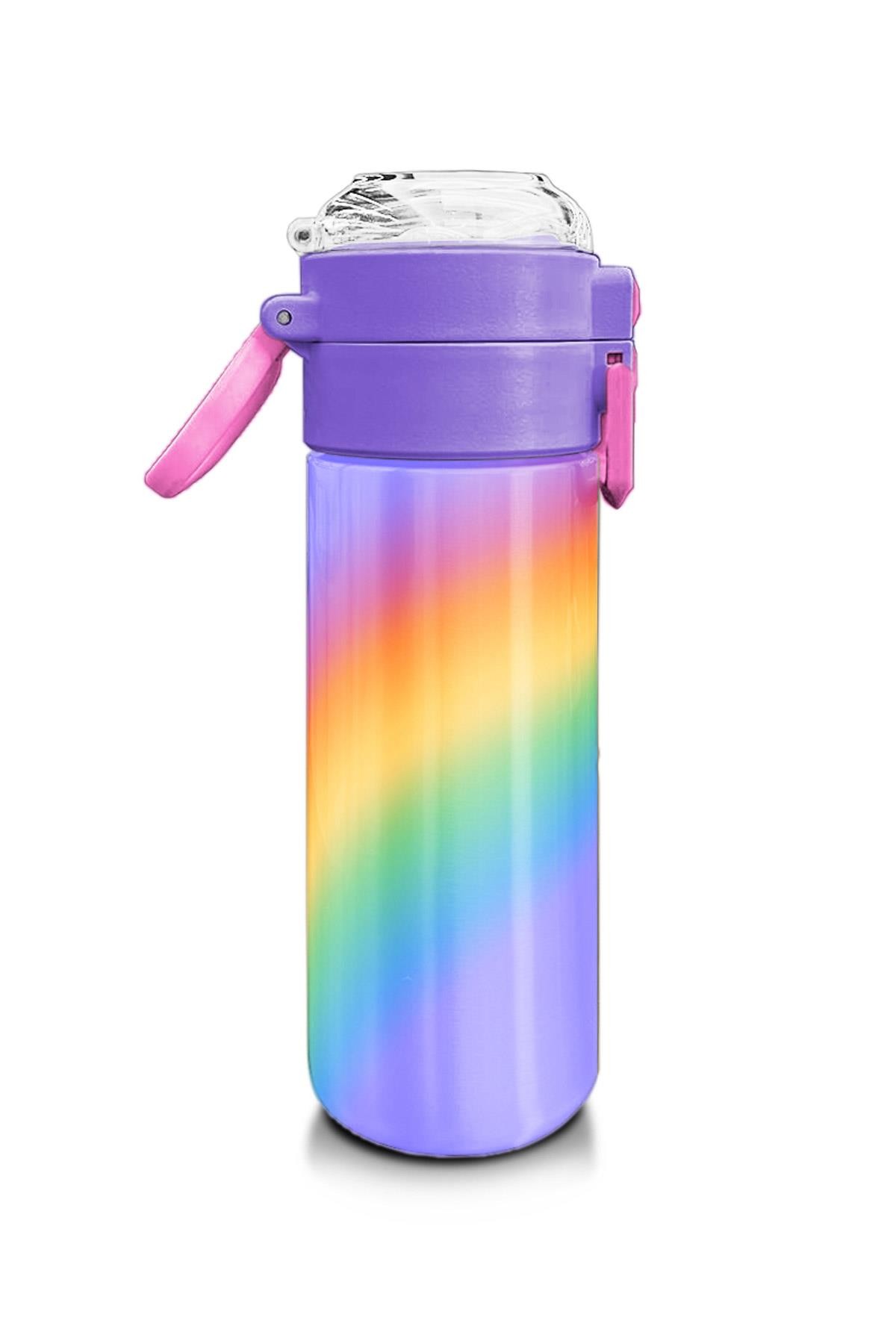 Coral High Kids Renk Geçişli Desenli Pipetli ve Direkt İçim Çelik Termos 500 ml 31863