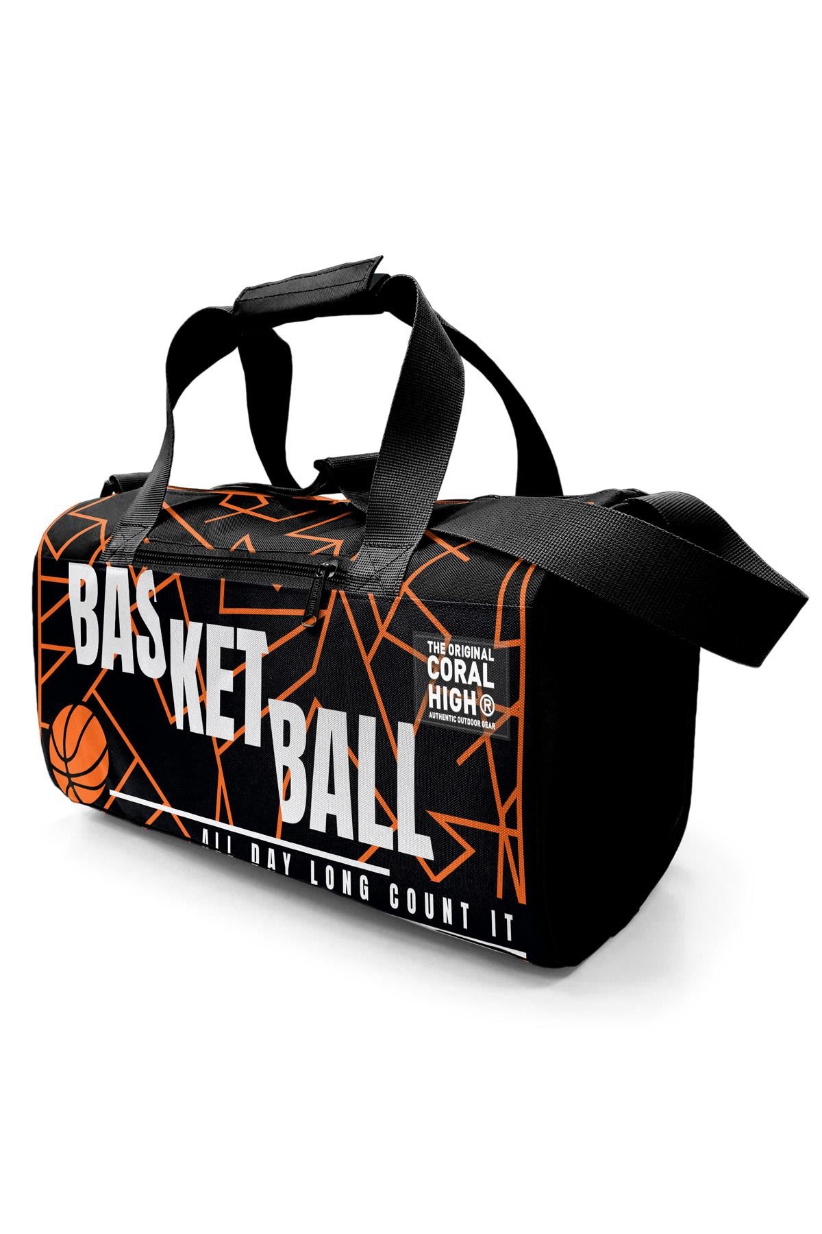 Coral High Siyah Basketbol Desenli Spor Çantası 27536