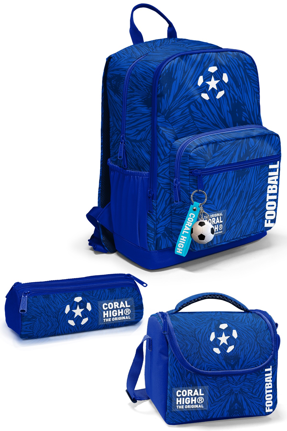 Coral High Lacivert Saks Futbol Desenli 3’lü Okul Çanta Seti SET0123697