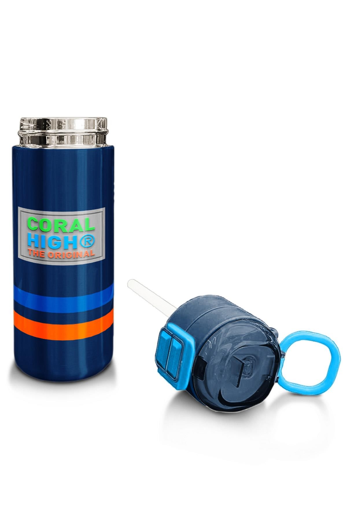 Coral High Kids Lacivert Pipetli ve Direkt İçim Çelik Termos 500 ml 31928