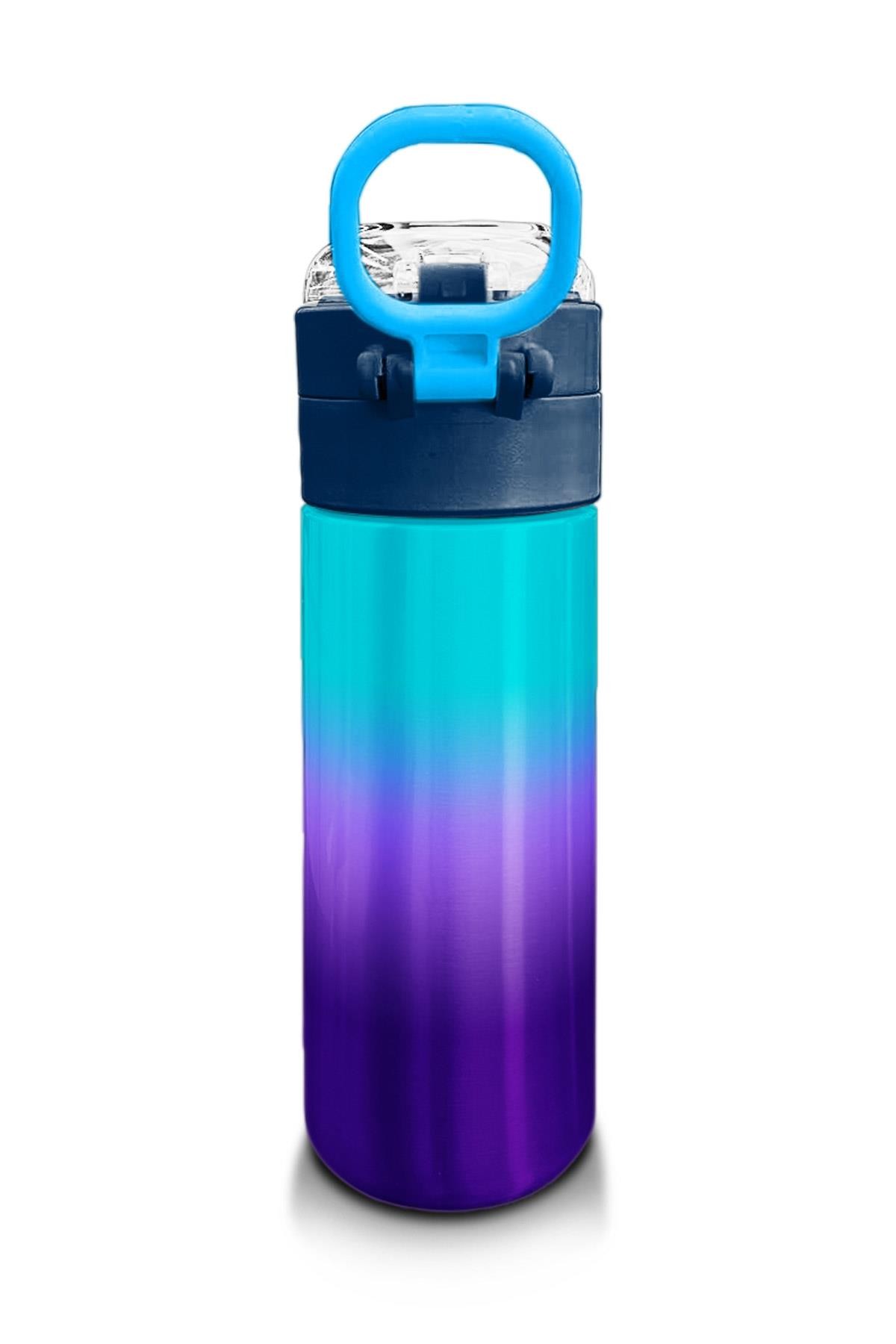 Coral High Kids Mor Renk Geçişli Desenli Pipetli ve Direkt İçim Çelik Termos 500 ml 31964