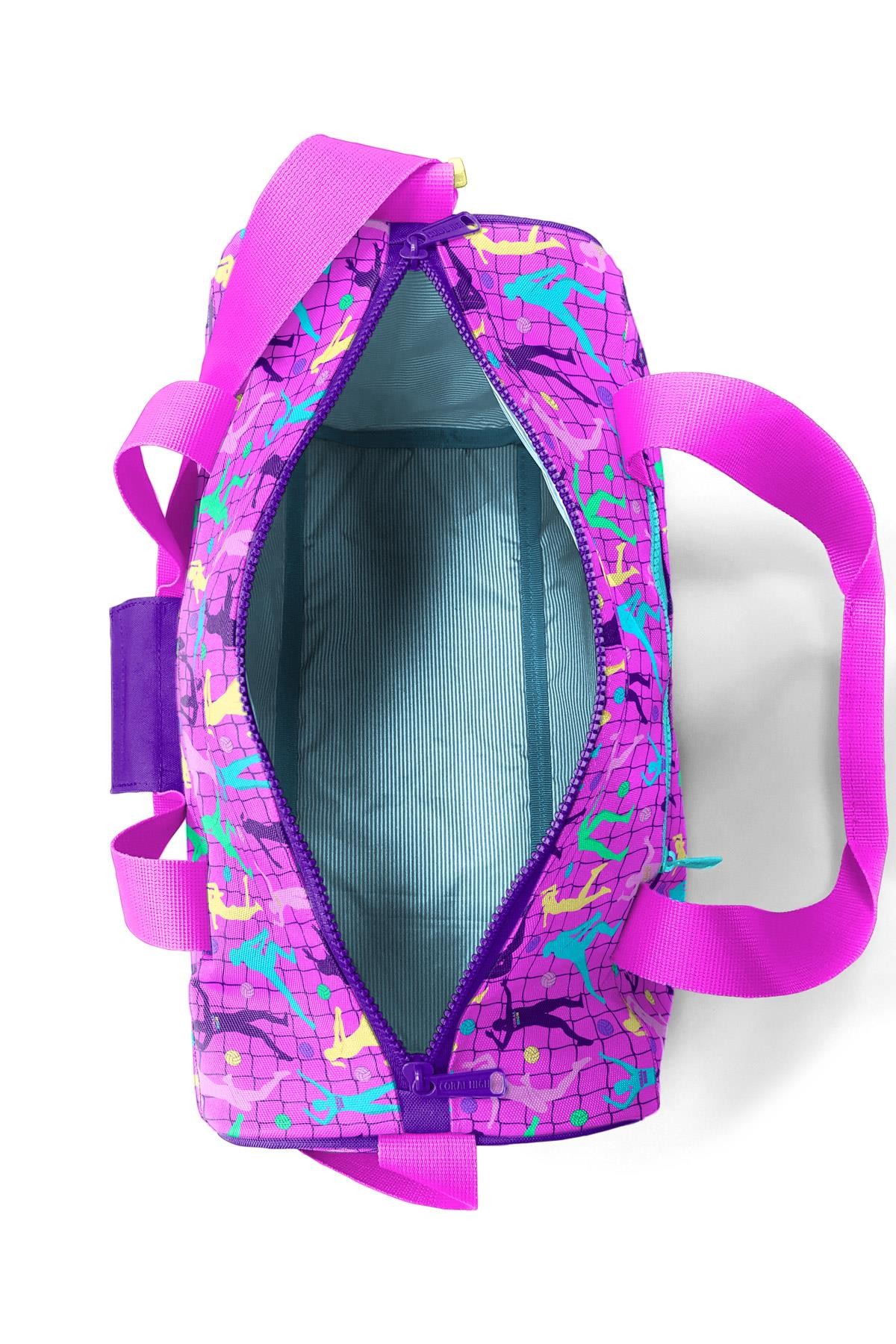 Coral High Pembe Mor Voleybol Desenli Spor Çantası 27520