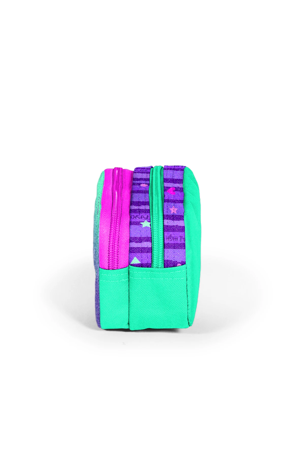 Coral High Kids Mor Su yeşili Unicorn Desenli İki Bölmeli Kalem Çantası 12059