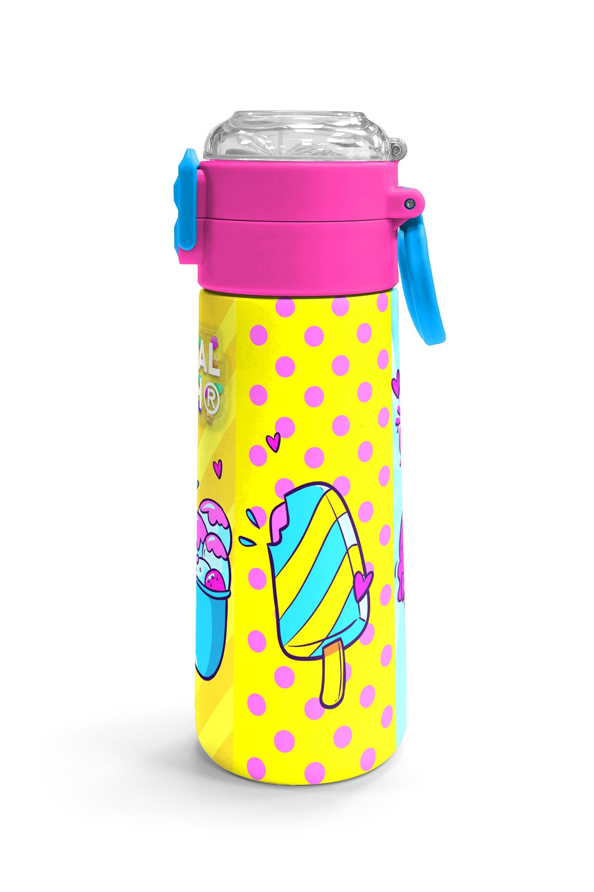 Coral High Kids Mixed Dondurma Desenli Pipetli ve Direkt İçim Çelik Termos 500 ml 31809
