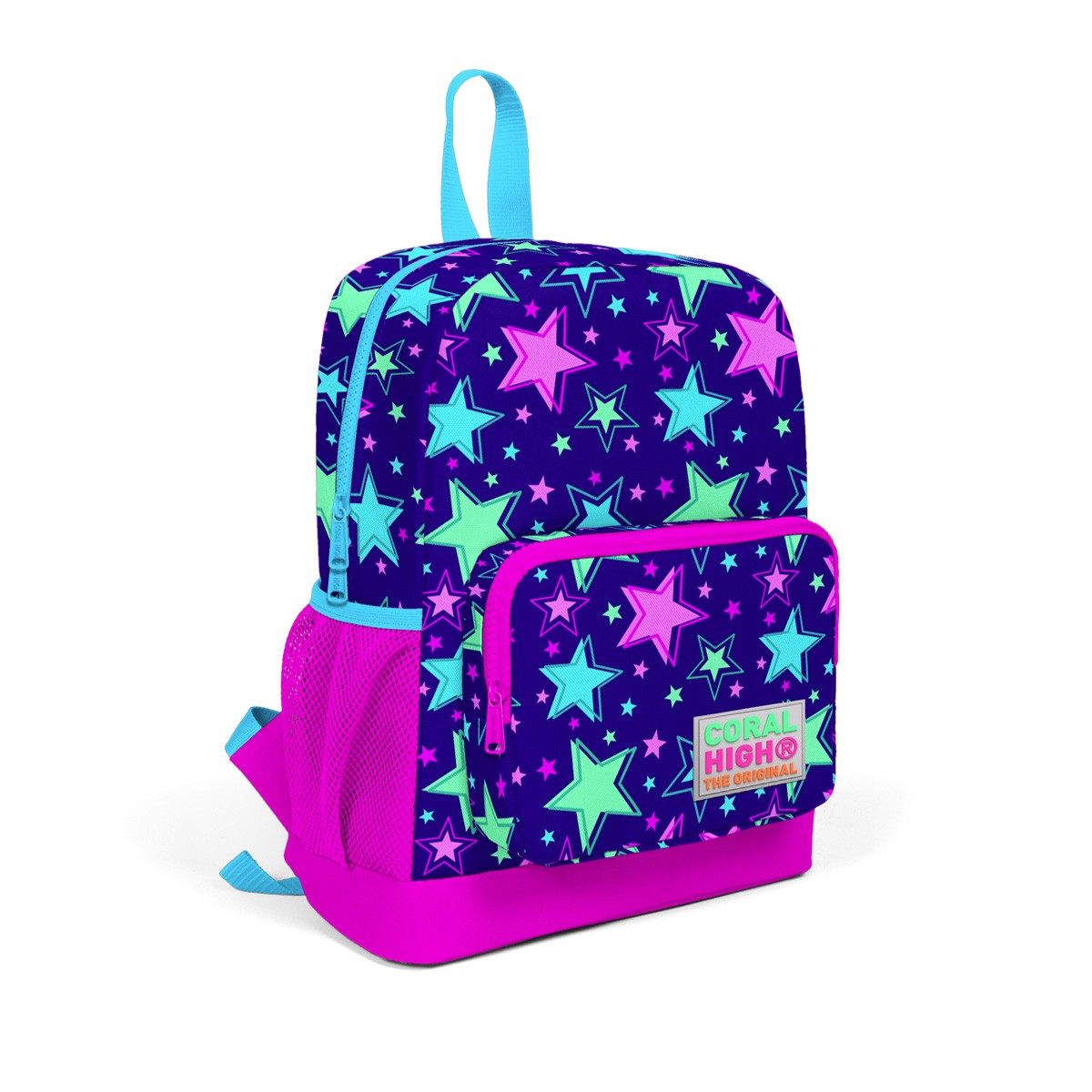 Coral High Kids Saks Pembe Yıldız Desenli İki Bölmeli Okul Sırt Çantası 23302