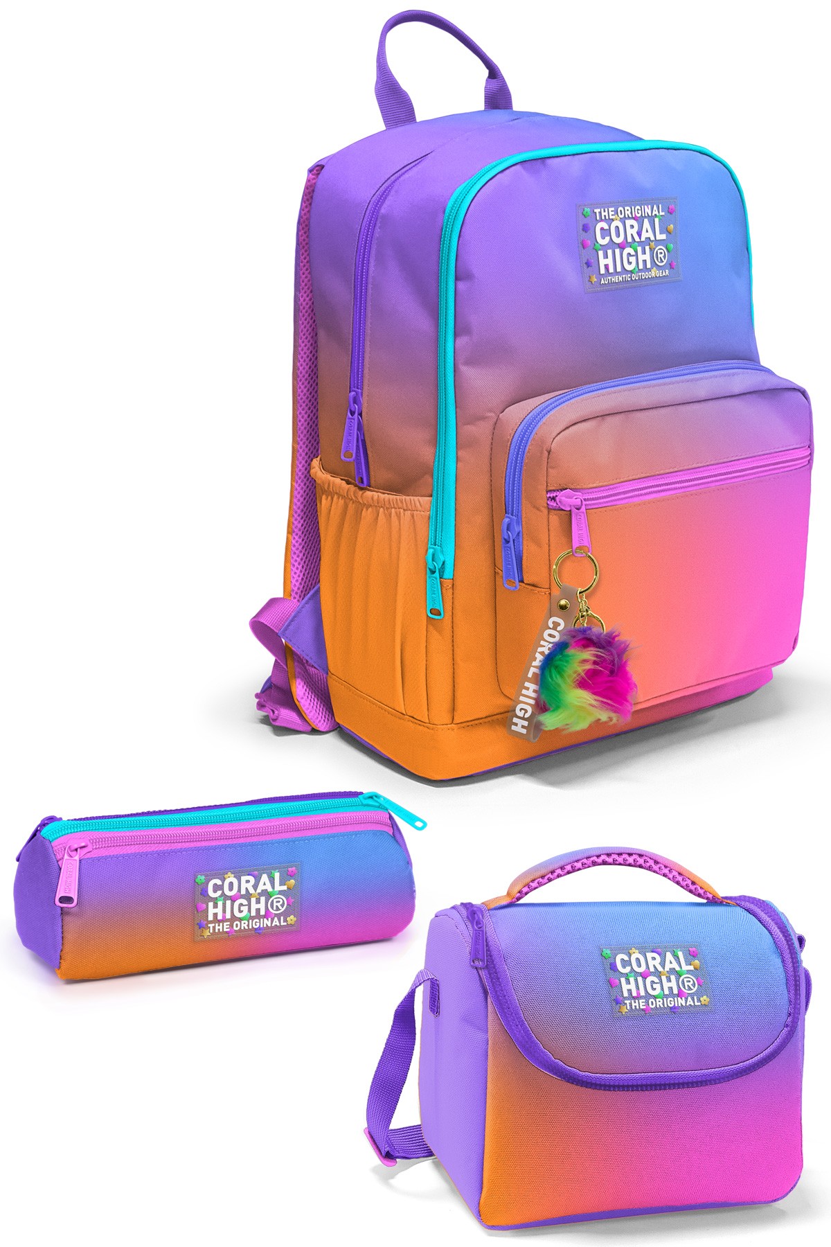 Coral High Renk Geçişli 3’lü Okul Çanta Seti SET0123675