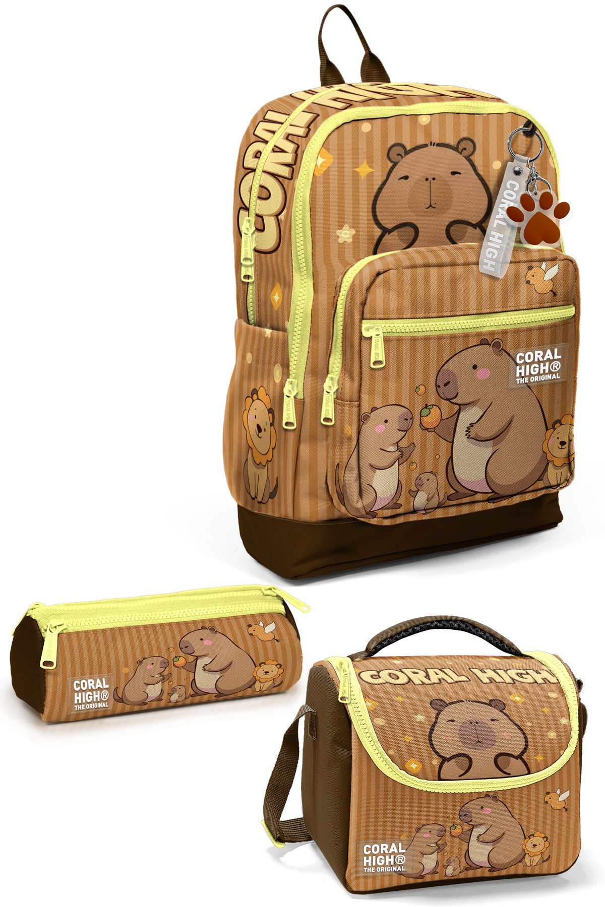 Coral High Kids Kapibara Desenli 3’lü Okul Çanta Seti SET0123783