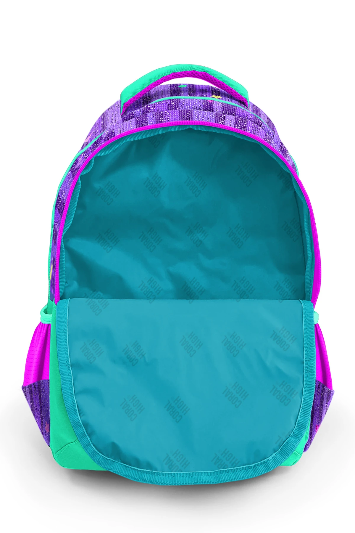 Coral High Kids Mor Su Yeşili Unicorn Desenli Üç Bölmeli Okul Sırt Çantası 23487