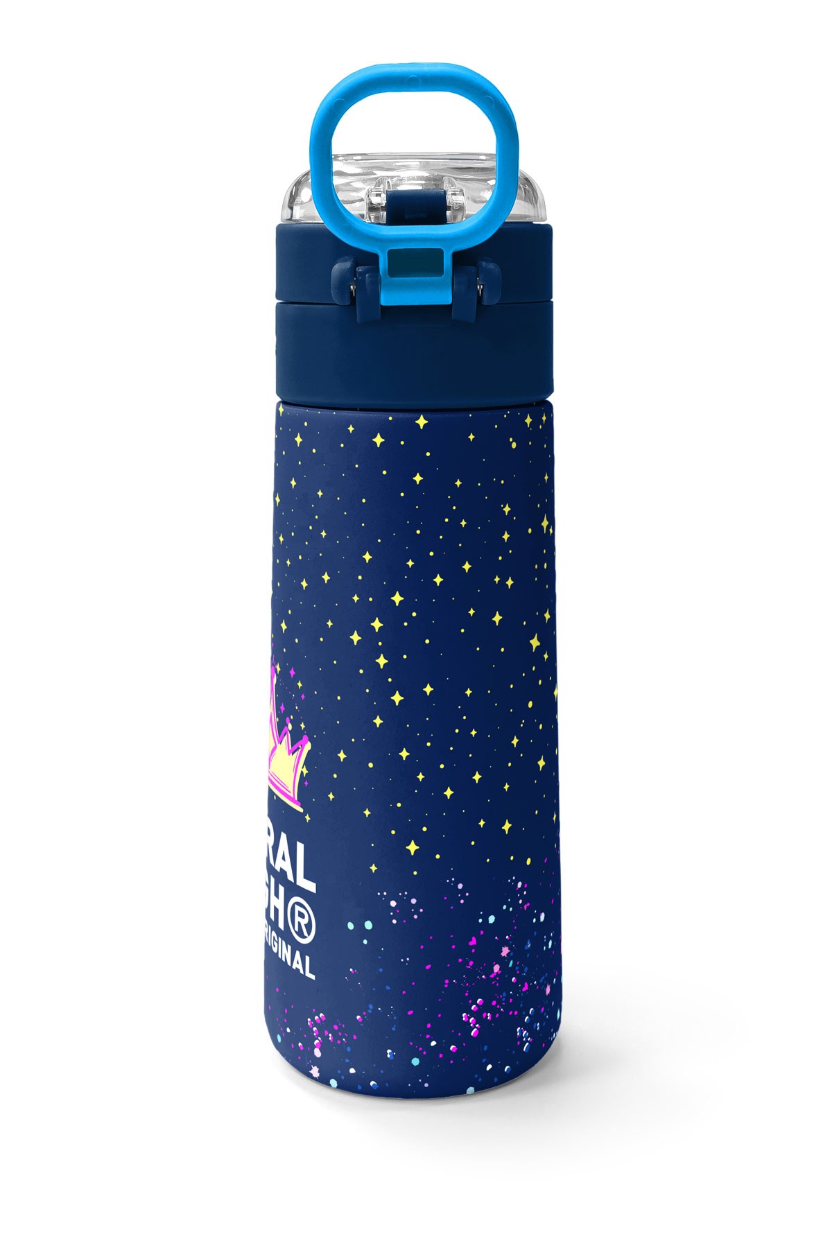 Coral High Kids Çok Renkli Lacivert Desenli Pipetli ve Direkt İçim Çelik Termos 500 ml 31848