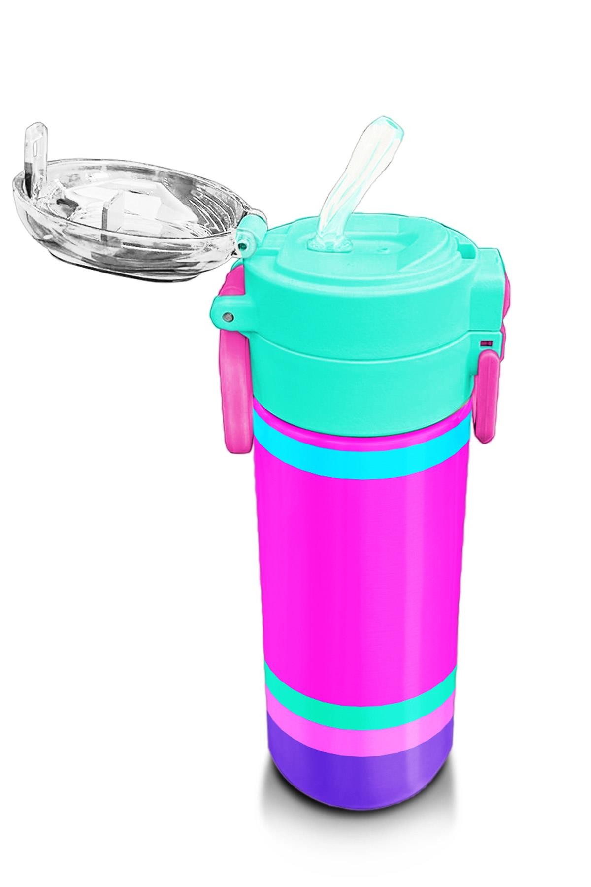 Coral High Kids Çok Renkli Pipetli ve Direkt İçim Çelik Termos 500 ml 31864