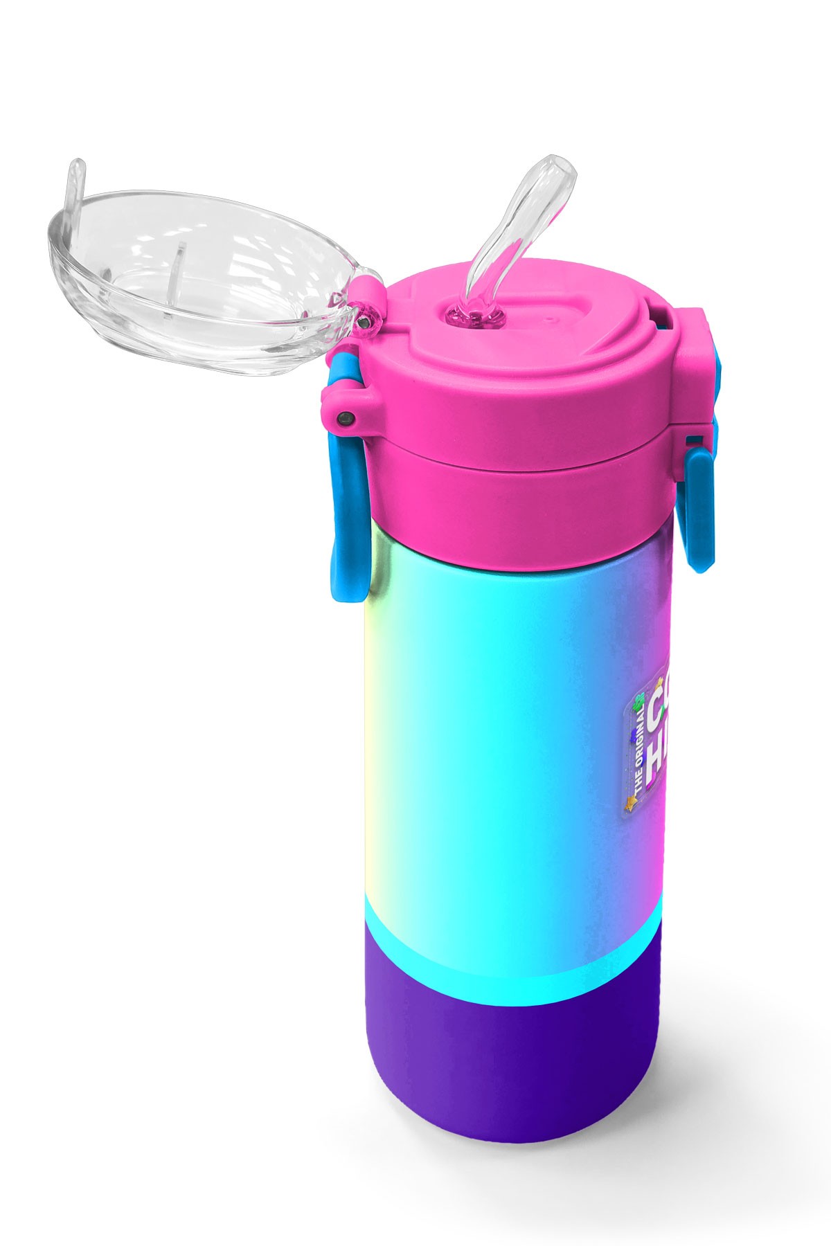 Coral High Kids Renkli Çizgili Pipetli ve Direkt İçim Çelik Termos 500 ml 31836