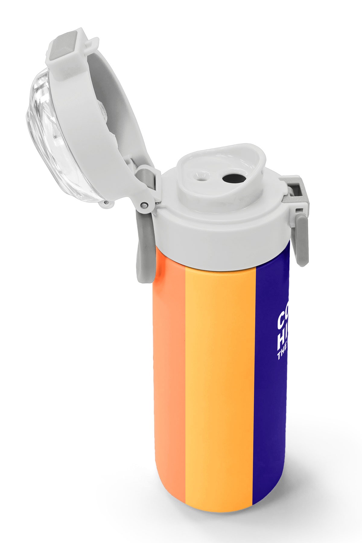 Coral High Kids Renkli Çizgili Desenli Pipetli ve Direkt İçim Çelik Termos 500 ml 31874