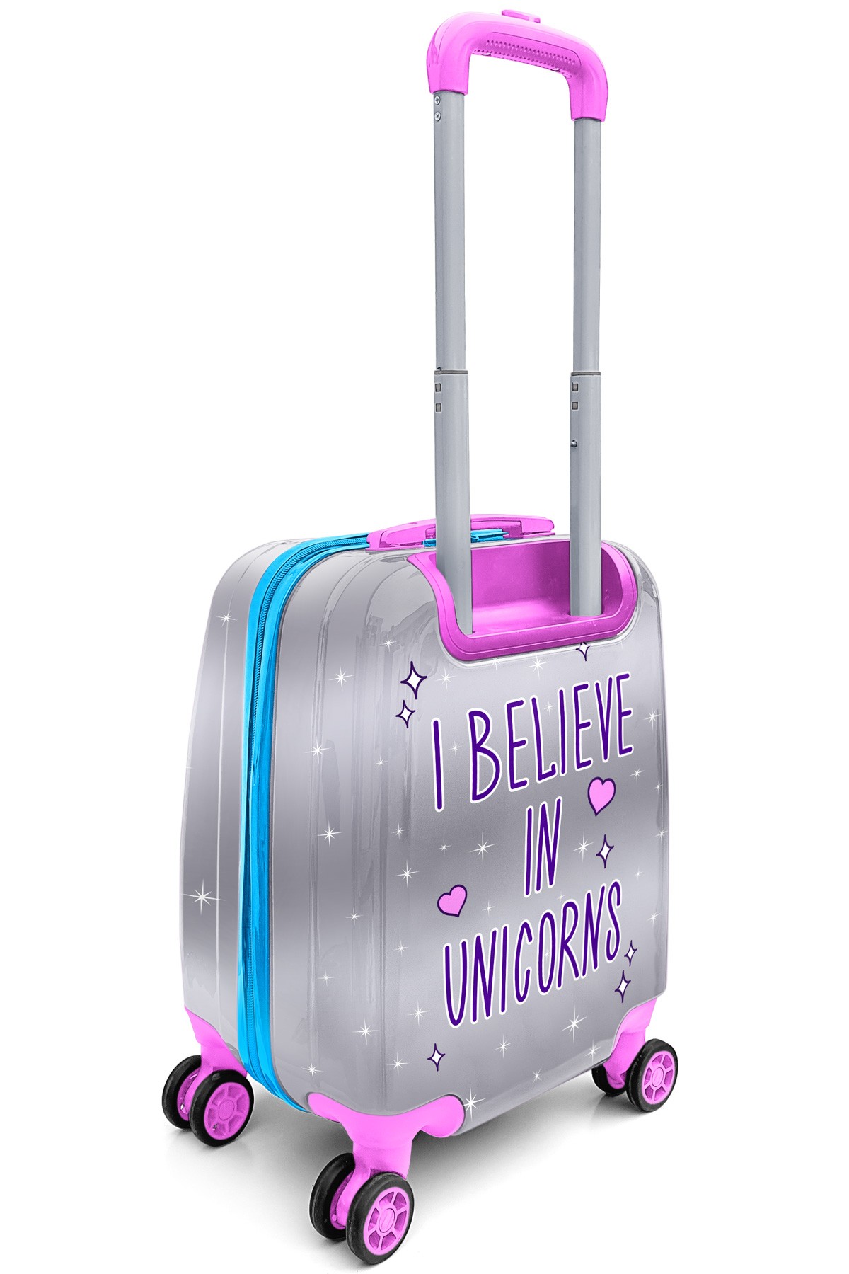 Coral High Kids Pembe Gümüş Unicorn Desenli Çocuk Valizi 16728