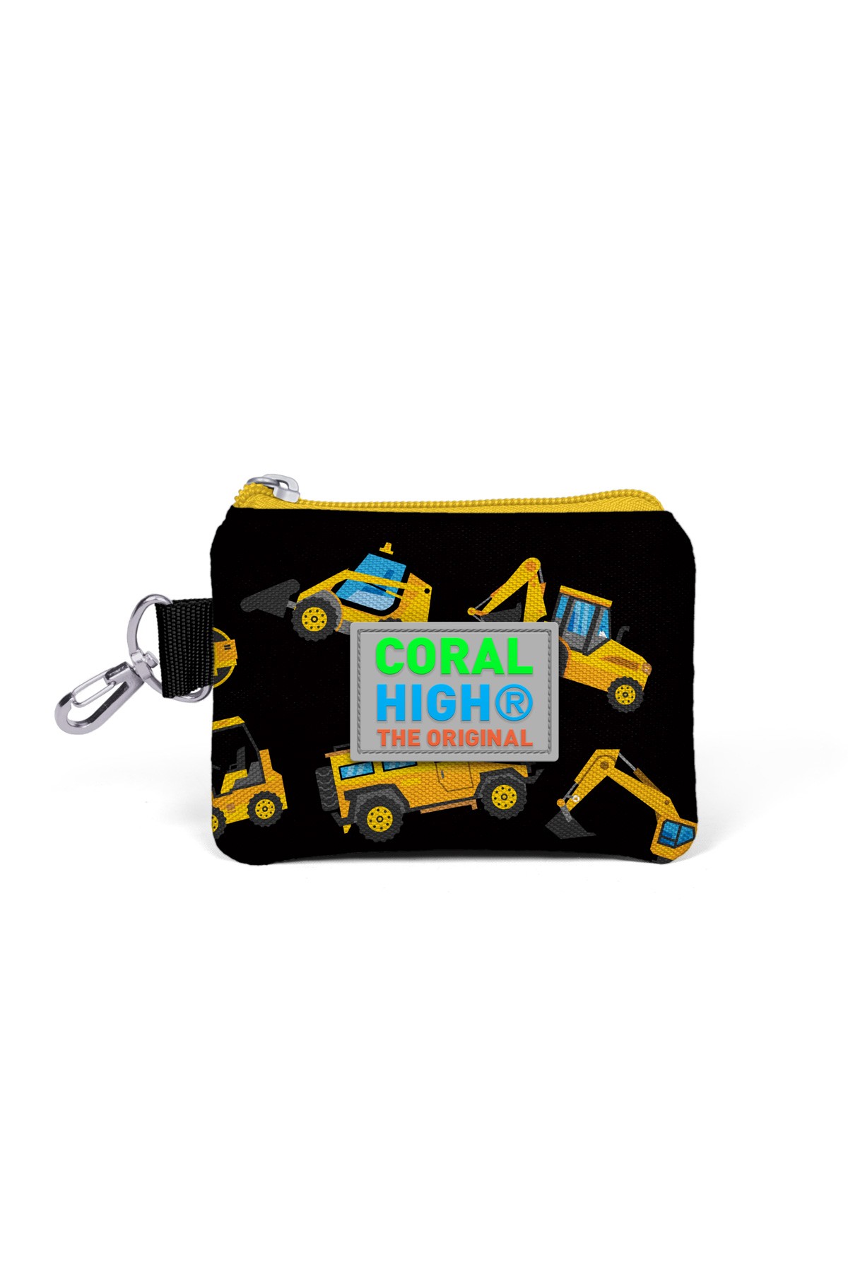 Coral High Kids Siyah Sarı İş Makinesi Desenli Bozuk Para Çantası 21739