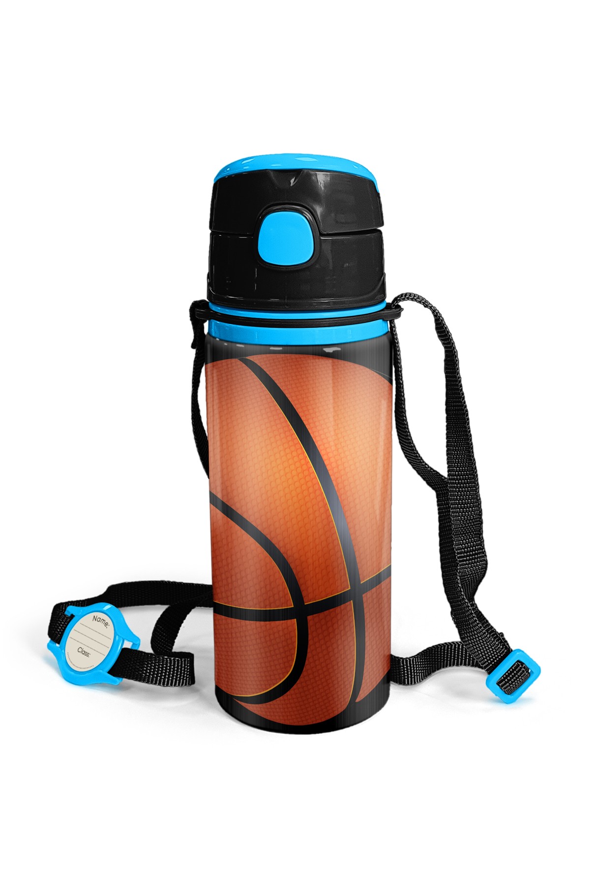 Coral High Kids Siyah Basketbol Desenli Pipetli Alüminyum Matara 600 ml 11940