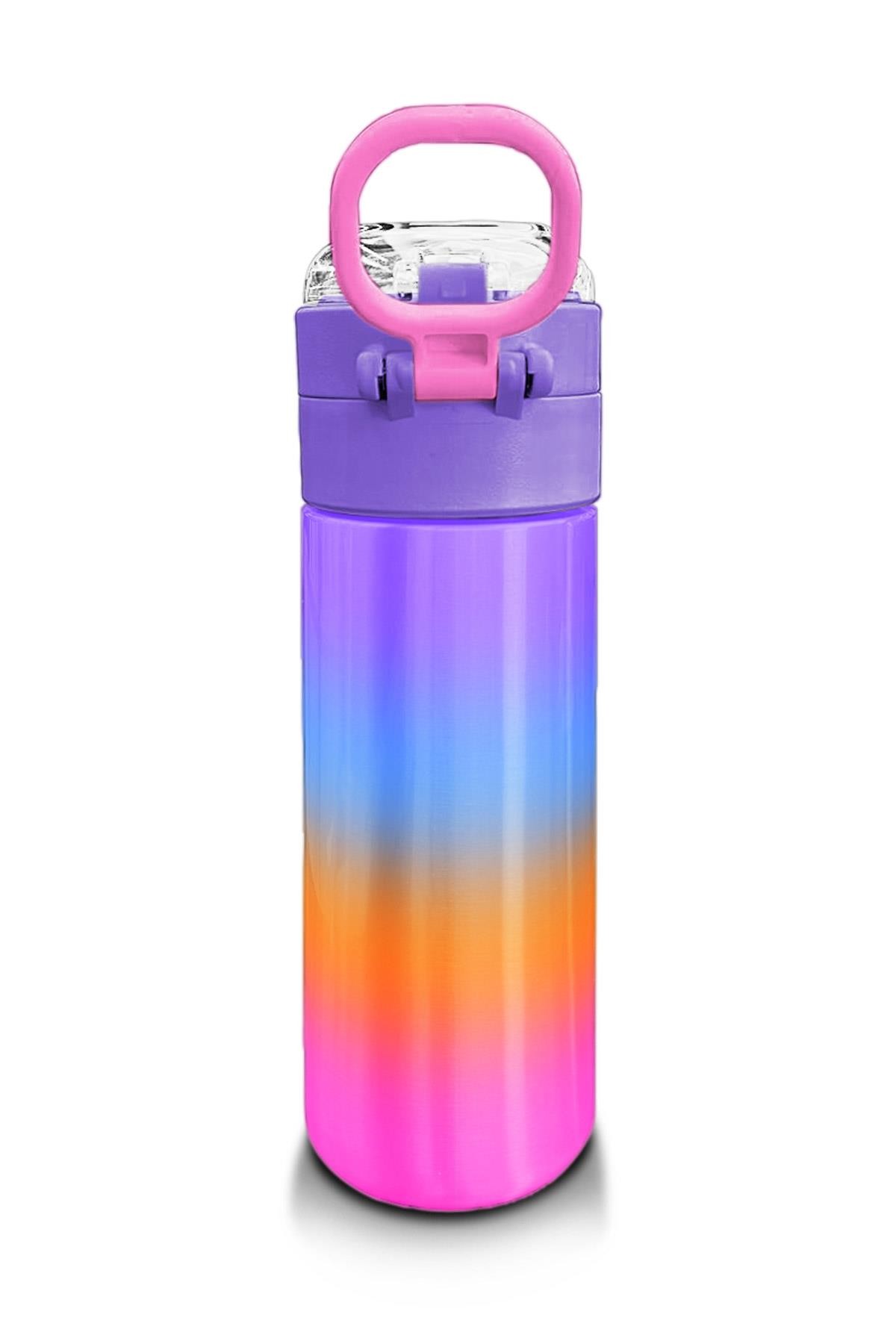 Coral High Kids Renk Geçişli Desenli Pipetli ve Direkt İçim Çelik Termos 500 ml 31875
