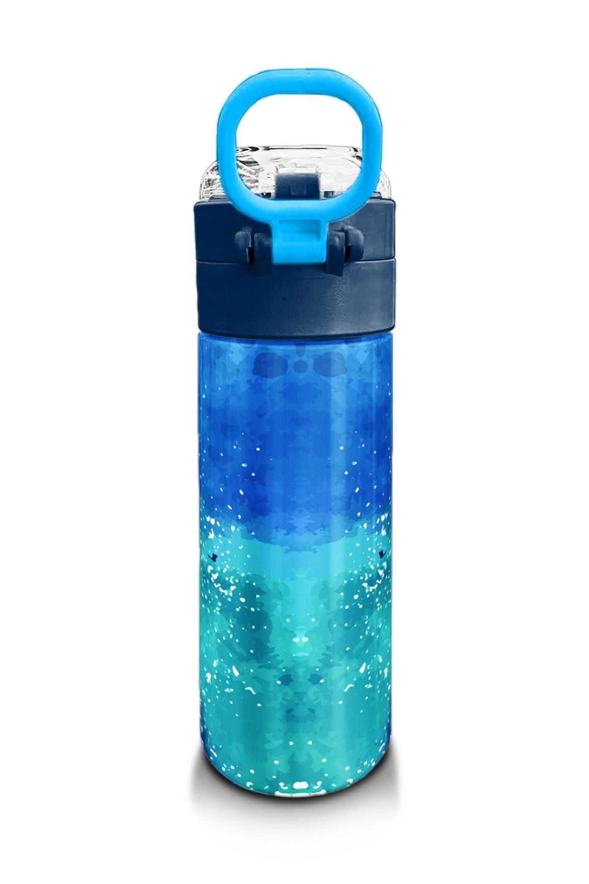 Coral High Kids Lacivert Mavi Kurt Desenli Pipetli ve Direkt İçim Çelik Termos 500 ml 31945