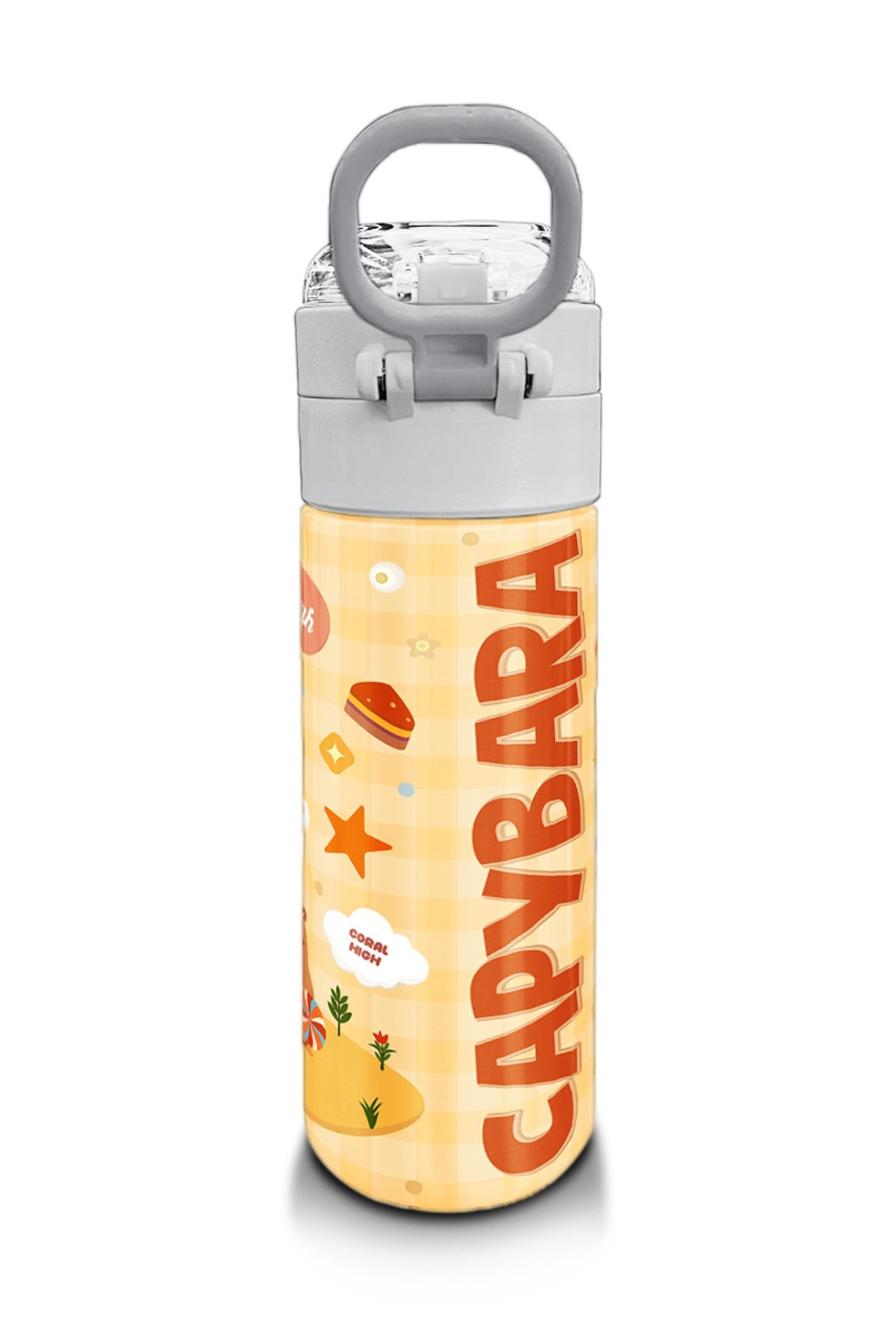 Coral High Kids Capybara Desenli Pipetli ve Direkt İçim Çelik Termos 500 ml 31793