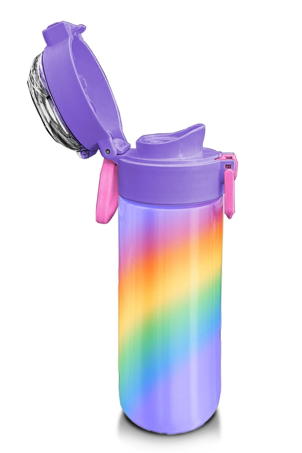 Coral High Kids Renk Geçişli Desenli Pipetli ve Direkt İçim Çelik Termos 500 ml 31863