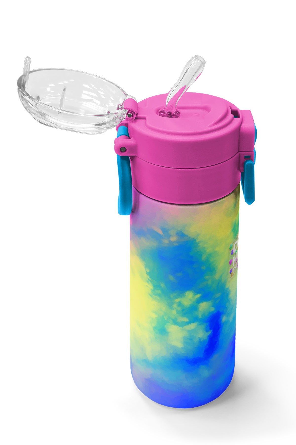 Coral High Kids Renkli Batik Desenli Pipetli ve Direkt İçim Çelik Termos 500 ml 31958