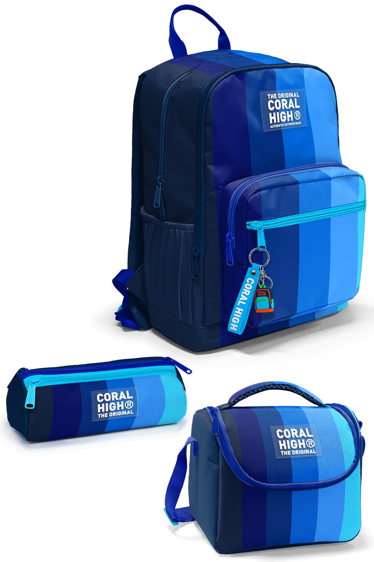 Coral High Renkli Çizgili 3’lü Okul Çanta Seti SET0123695