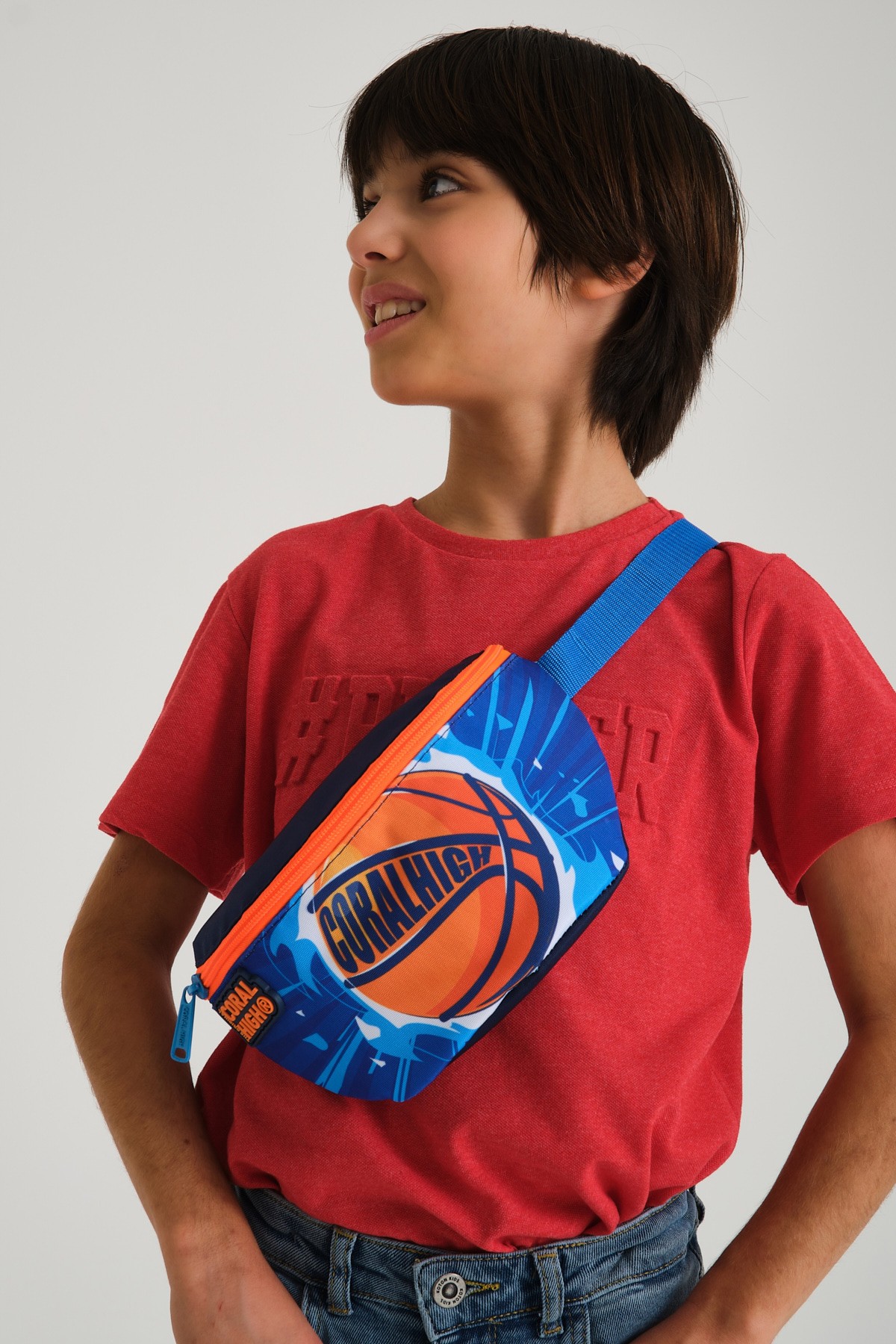 Coral High Kids Lacivert Mavi Basketbol Top Desenli Bel Çantası 22498