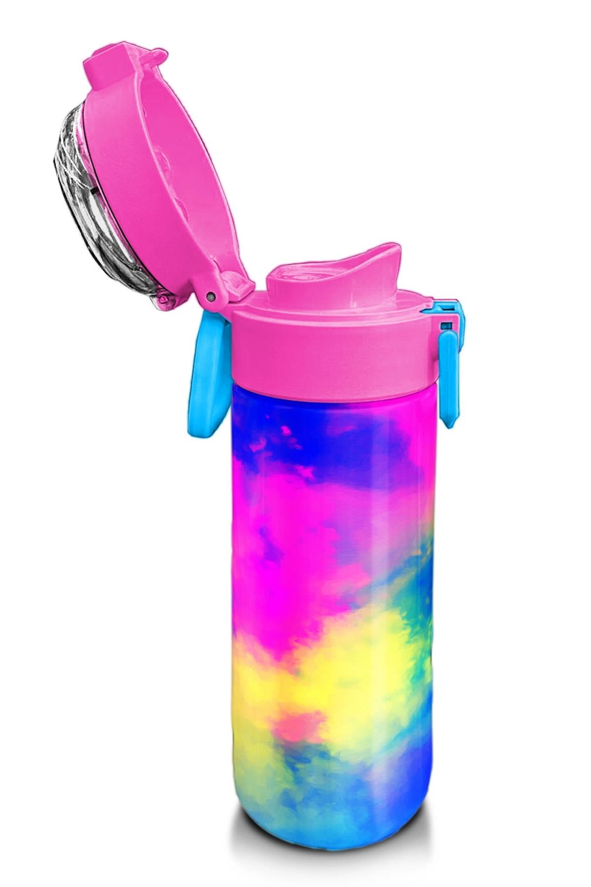 Coral High Kids Renkli Batik Desenli Pipetli ve Direkt İçim Çelik Termos 500 ml 31958