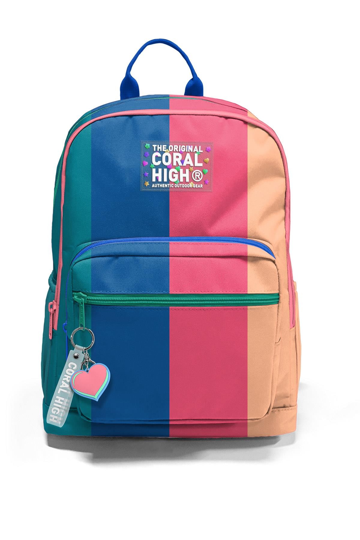 Coral High Renkli Çizgili Okul Sırt Çantası 23679
