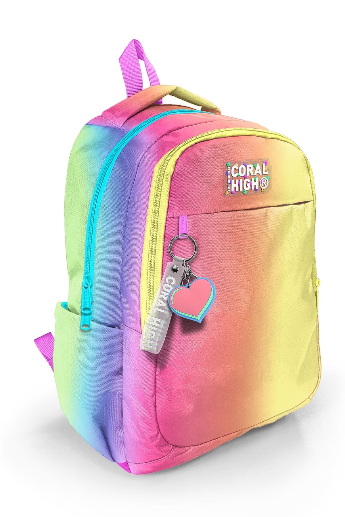 Coral High Kids Renk Geçişli Desenli Üç Bölmeli Okul Sırt Çantası 23668