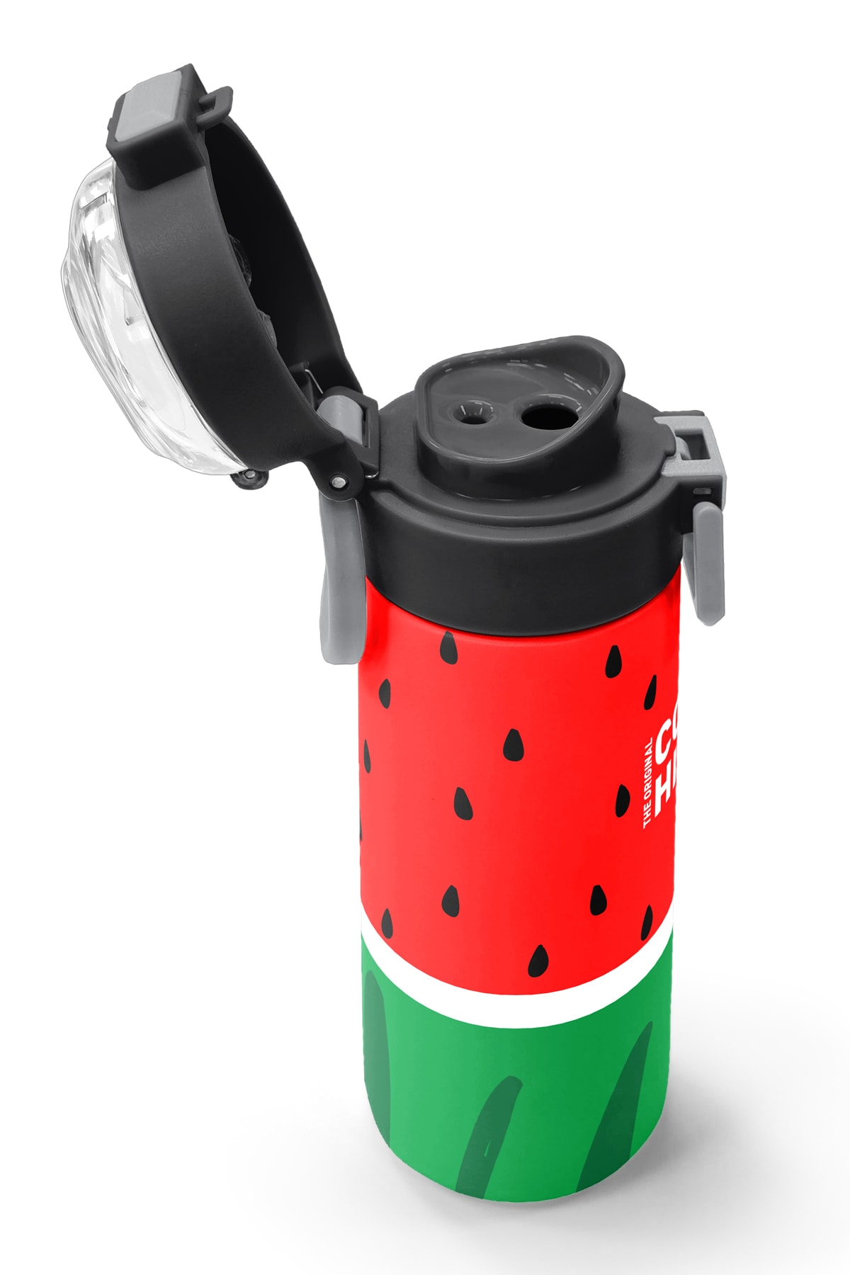 Coral High Kids Kırmızı Yeşil Karpuz Desenli Pipetli ve Direkt İçim Çelik Termos 500 ml 31866