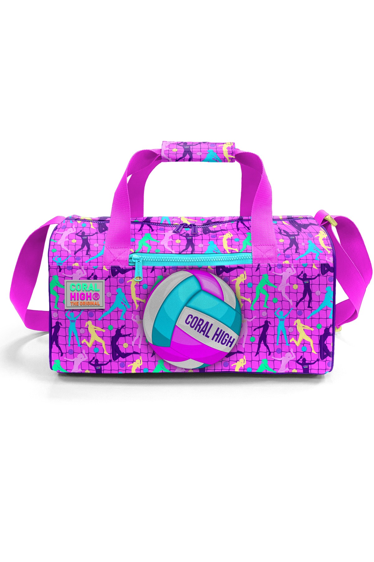 Coral High Pembe Mor Voleybol Desenli Spor Çantası 27520