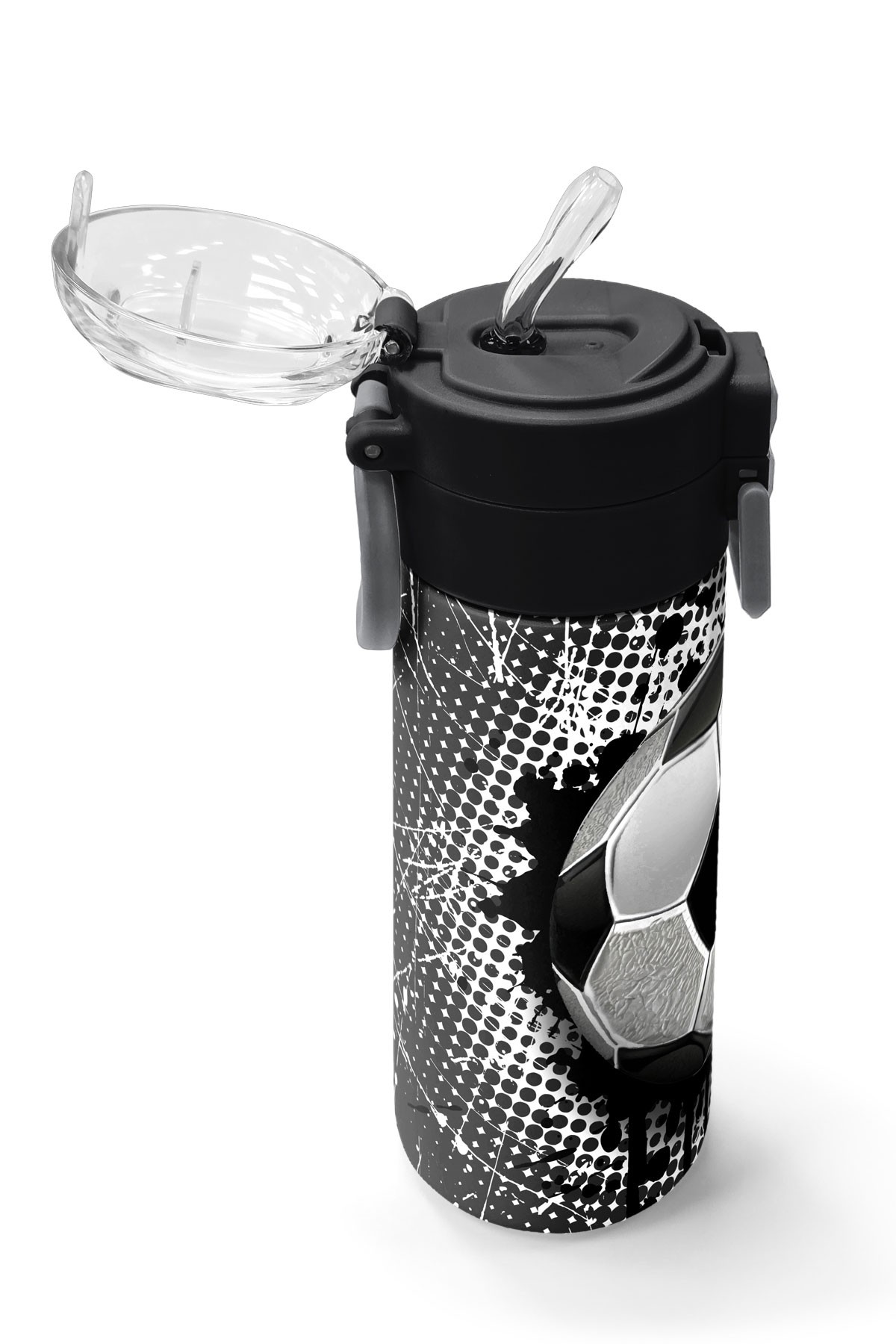 Coral High Kids Futbol Desenli Pipetli ve Direkt İçim Çelik Termos 500 ml 31816