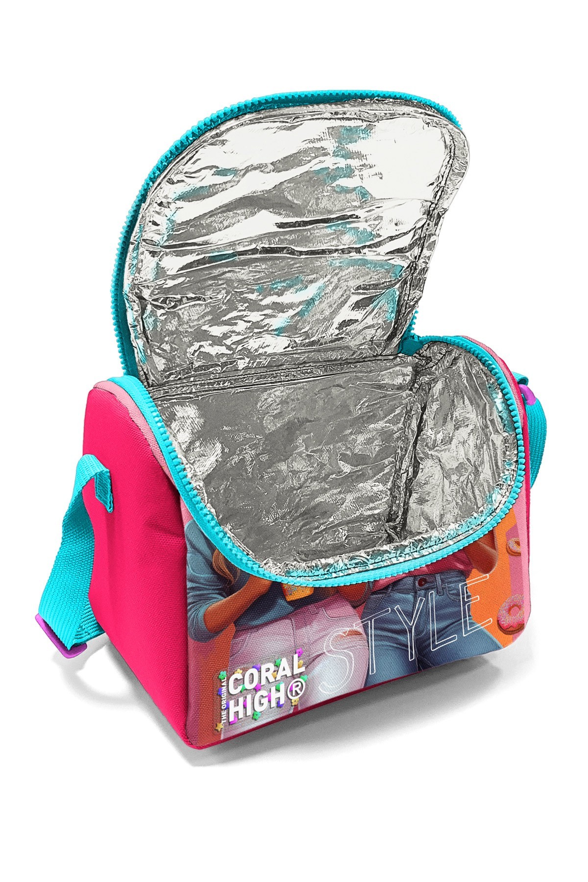Coral High Kids Pembe Neon Mercan Fashion Girl Desenli 3’lü Okul Çanta Seti SET0123669