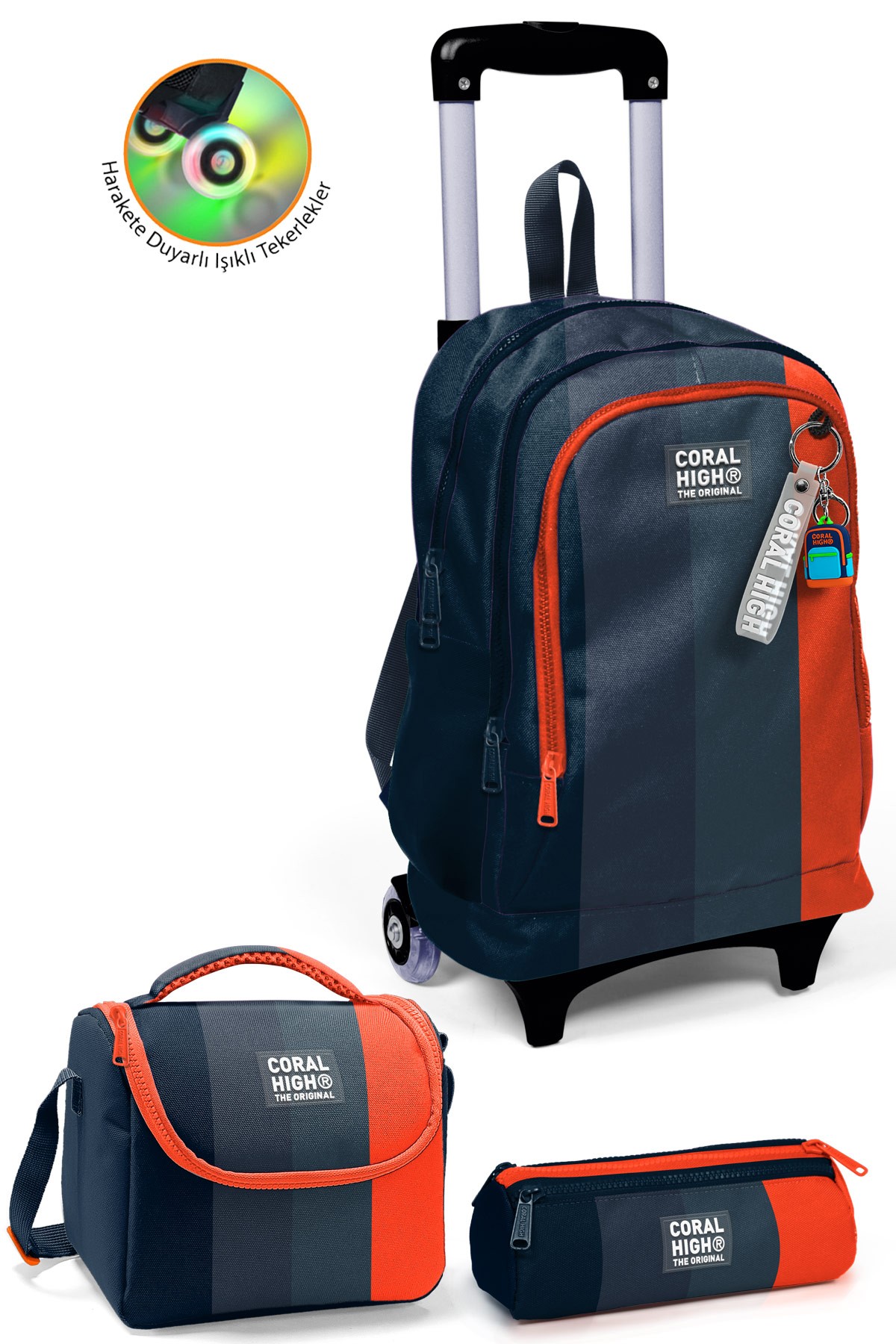 Coral High Kids Renkli Çizgili 3’lü Okul Çanta Seti SET0123982